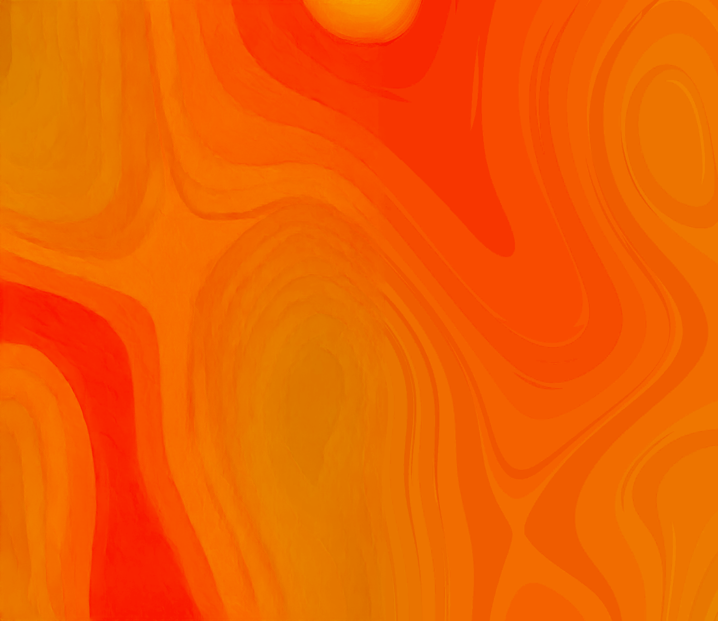 Abstract digital artwork with swirling orange and yellow patterns.