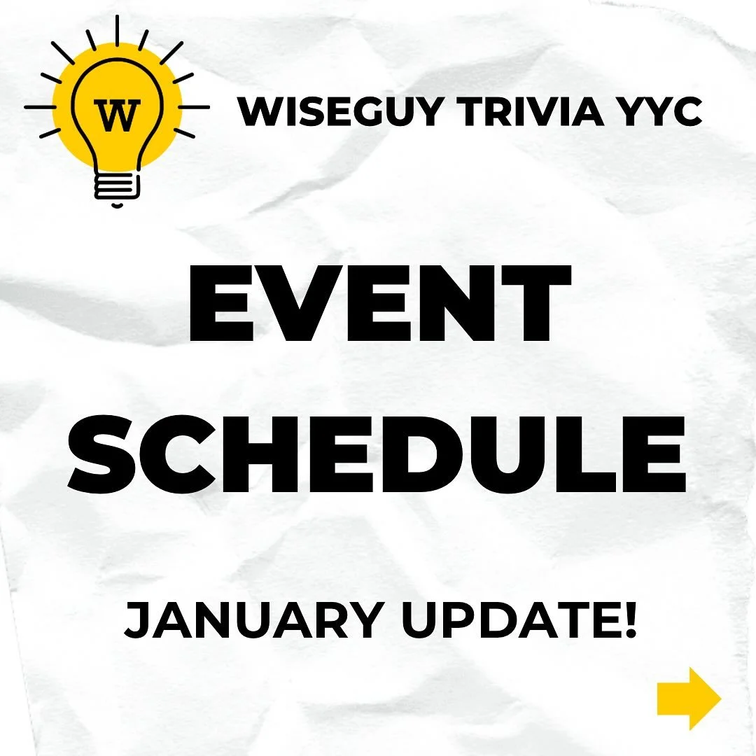 Our Schedule Update for January! We have 8 great events every week. Come test your knowledge and win some prizes :)