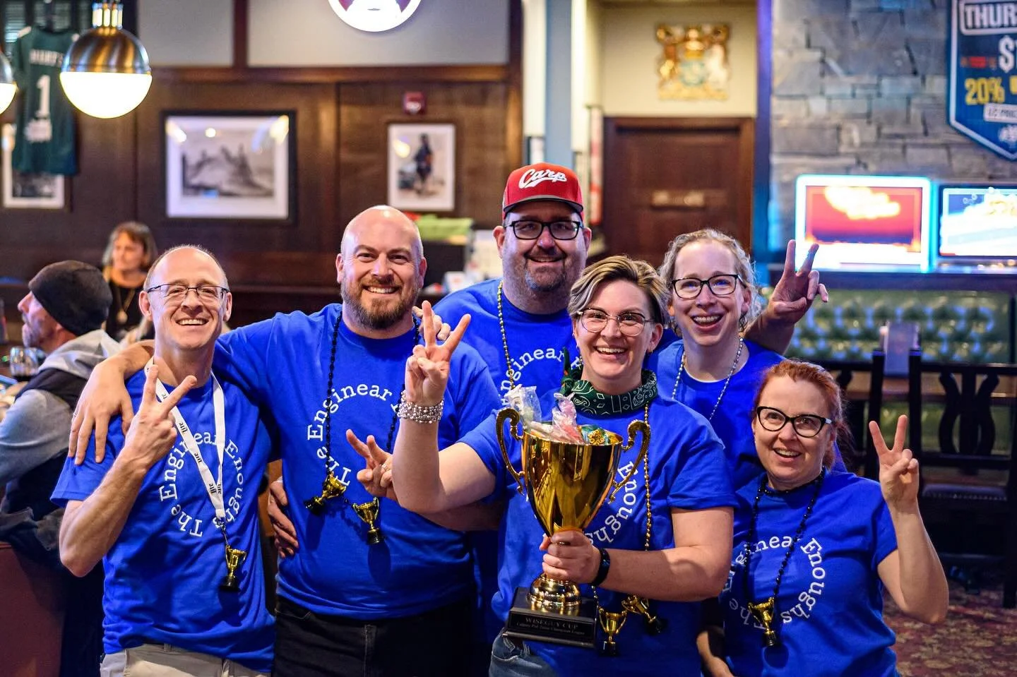 Your YYC Pub Trivia Champions League Winners&hellip; THE ENGINEAR-ENOUGHS 🏆

We appreciate all 20 teams who came out to compete in Calgary&rsquo;s premier pub trivia competition. It was a hard-fought battle, and the winners had to overcome the best 