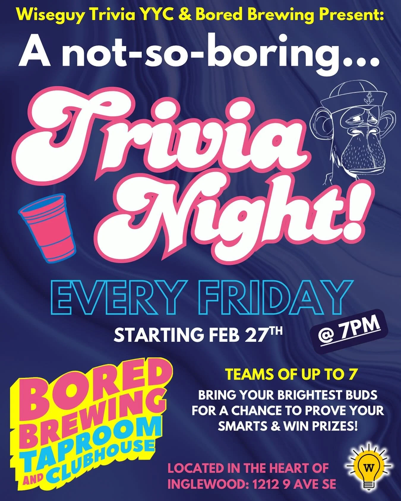 Starting Feb 27th, we&rsquo;re launching a new FRIDAY trivia night at the Bored Brewing Taproom &amp; Clubhouse in Inglewood! It&rsquo;s going to be a fun one 🤩

Please DM for additional details!