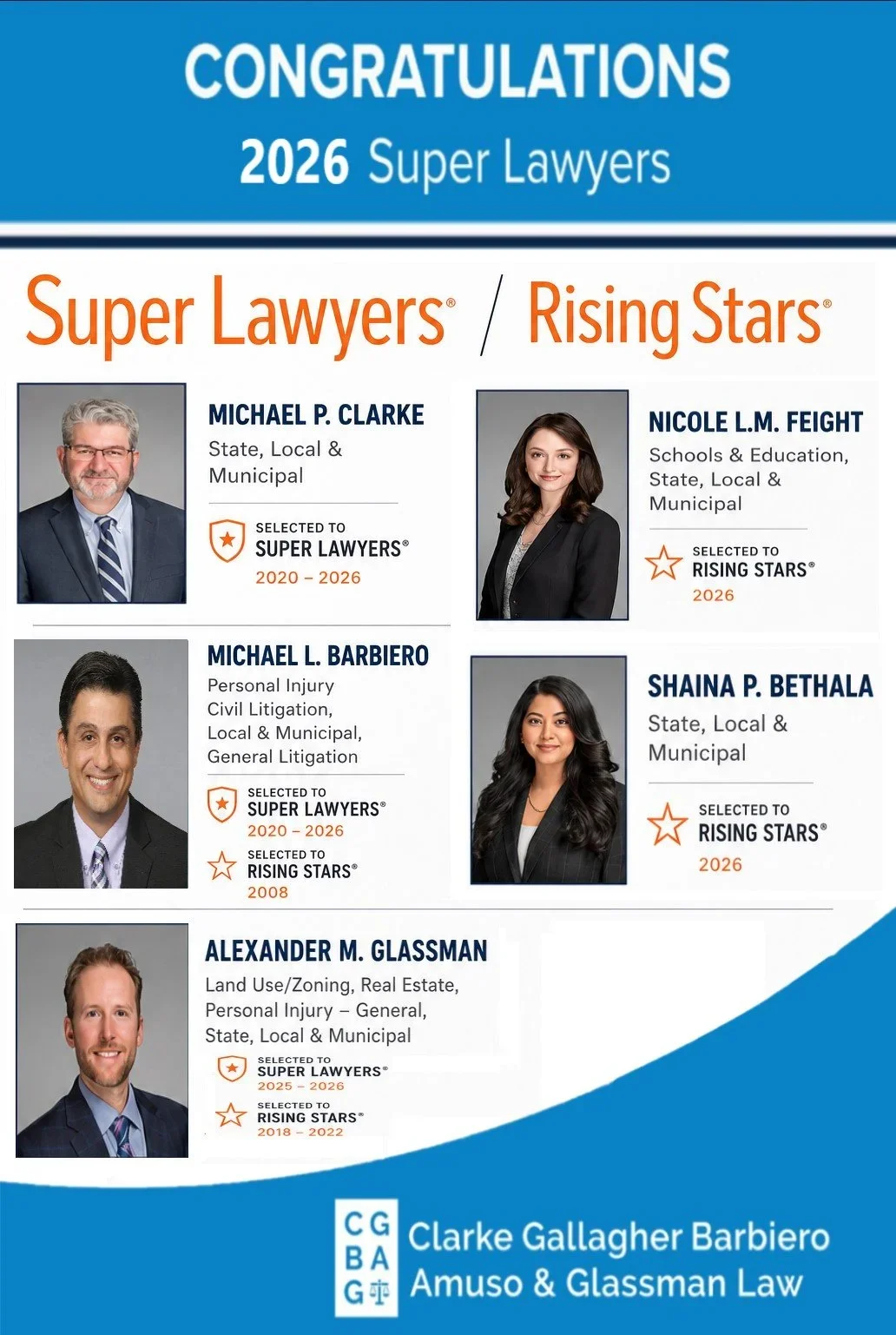 Congratulations to CGBAG 2026 Super Lawyer Honorees