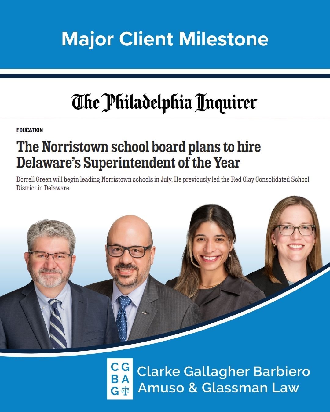 “The Norristown school board plans to hire Delaware’s Superintendent of the Year”