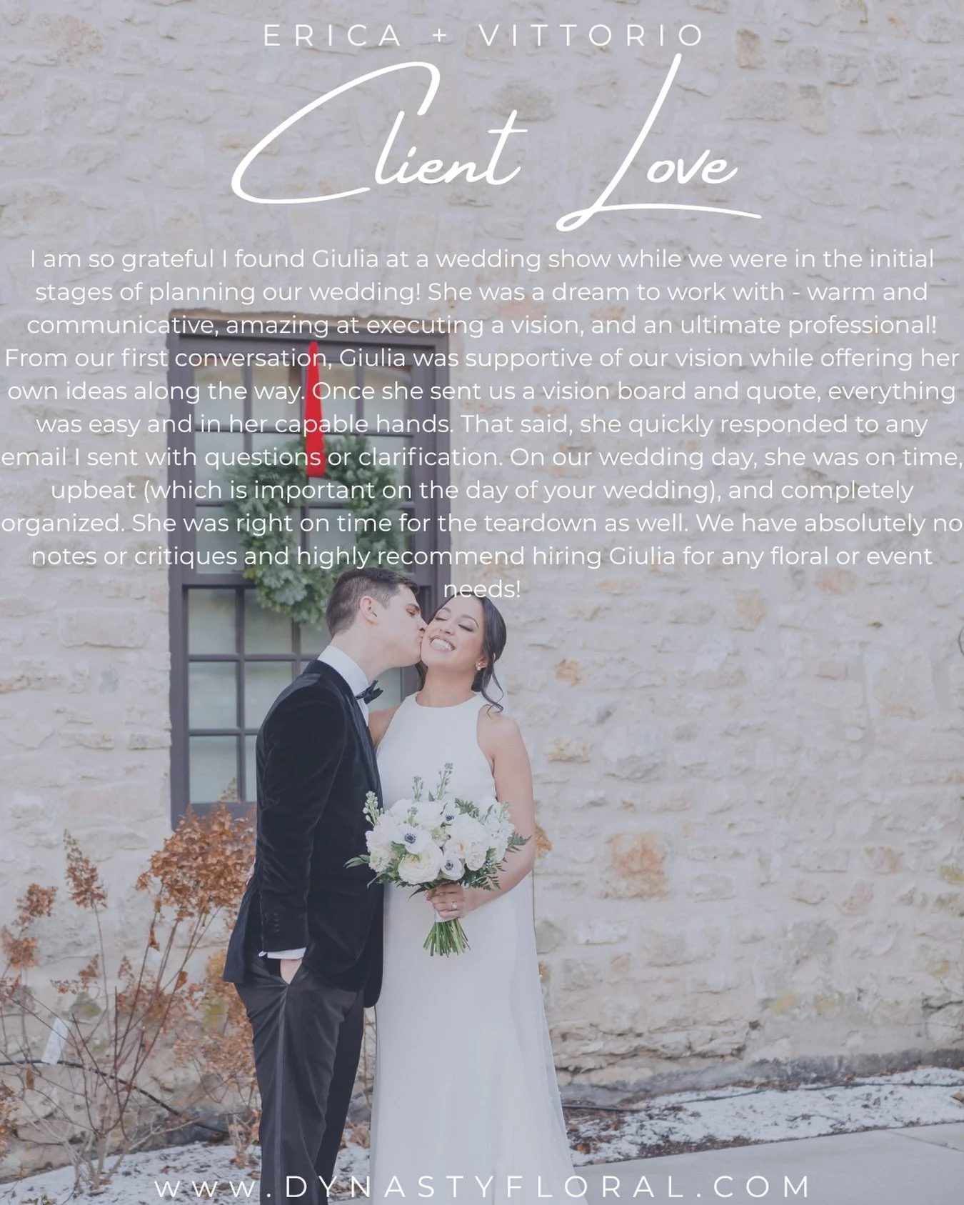 A little love from my amazing couples 💕 Nothing makes me happier than creating moments you&rsquo;ll never forget.

#DynastyEventsAndFlorals #LuxuryWeddingFlorals #TorontoWeddingFlorist #ModernWeddingDesign #EventFlorals TorontoBride GTAWeddings Roma