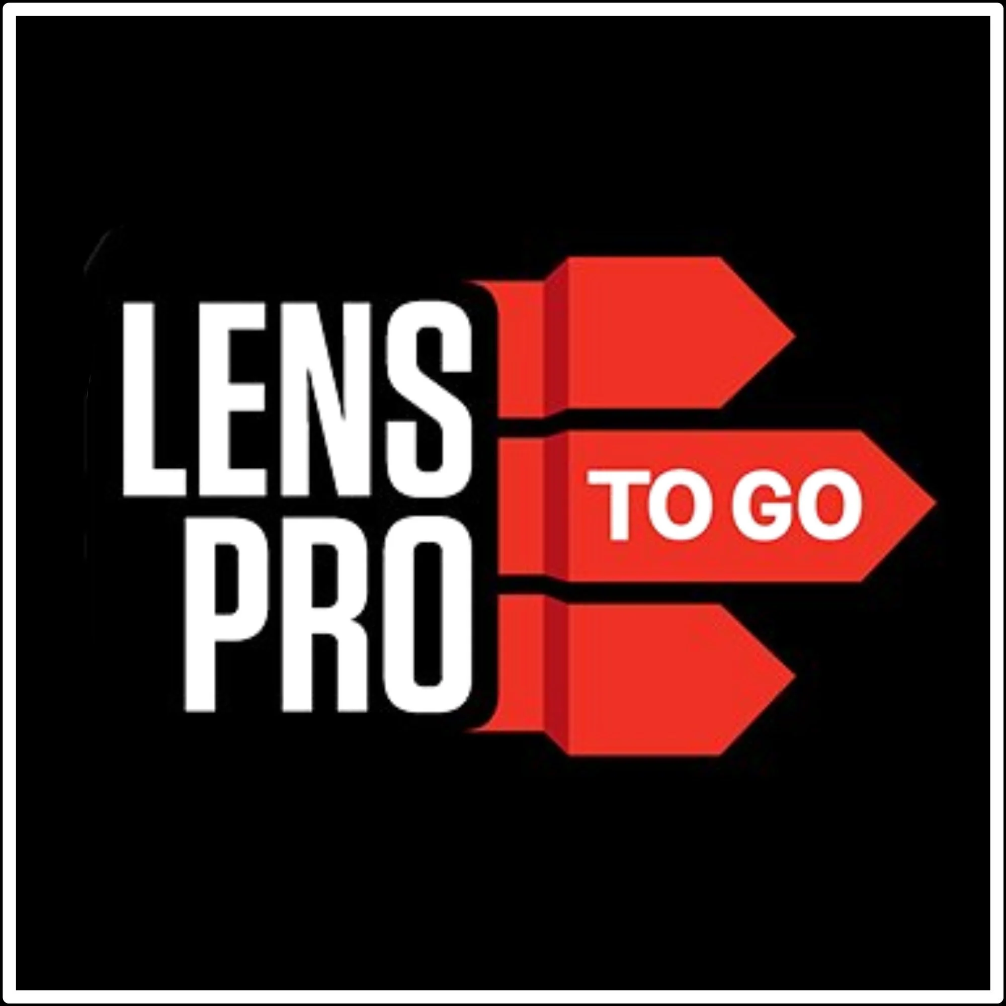 A black background with white and red text that says "LISTEN TO GO" with a red arrow pointing to the right.