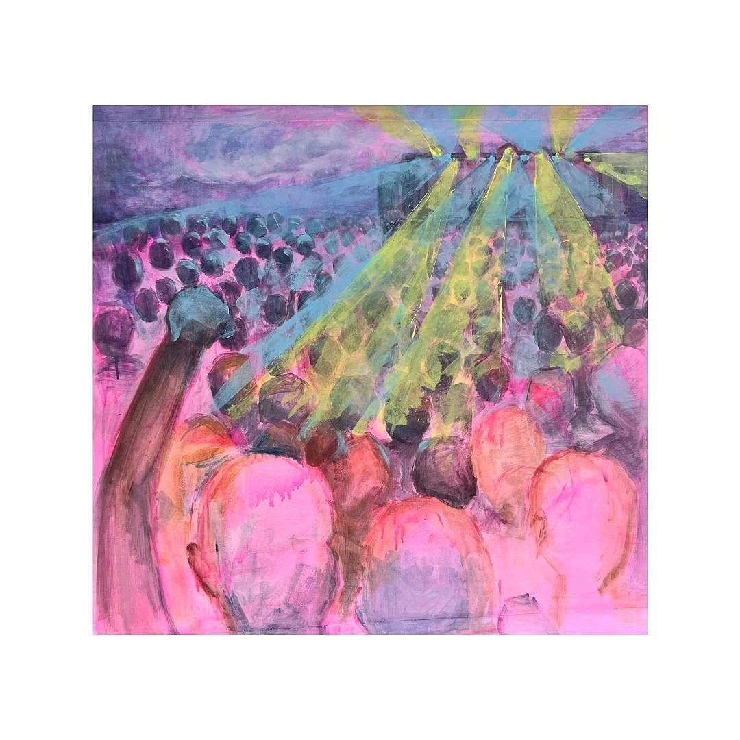 cmf live painting, 36"x36", 2024