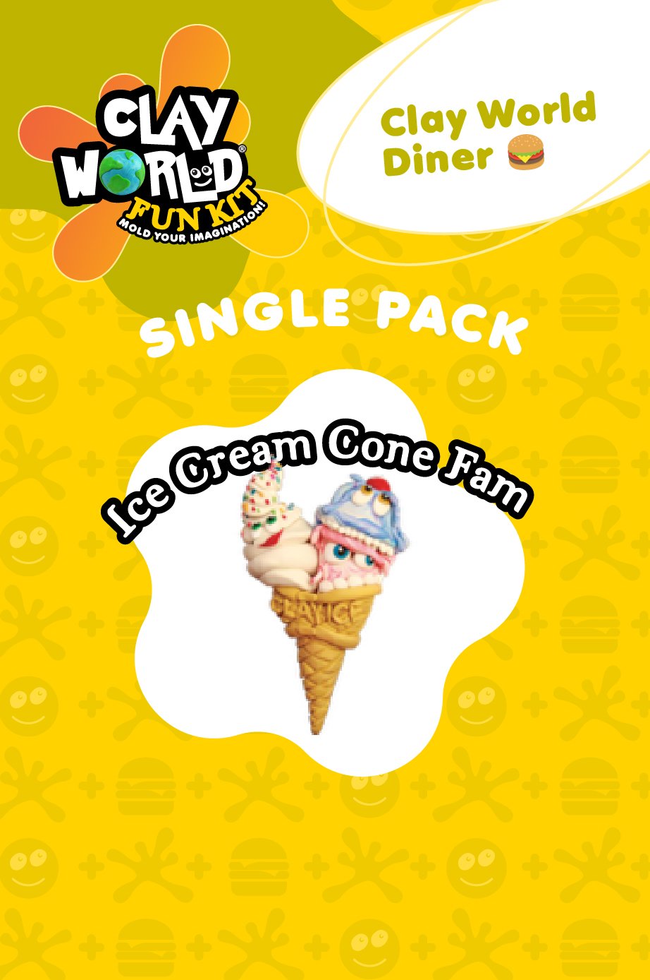 Clay World Diner (Single Pack) Ice Cream Cone Fam