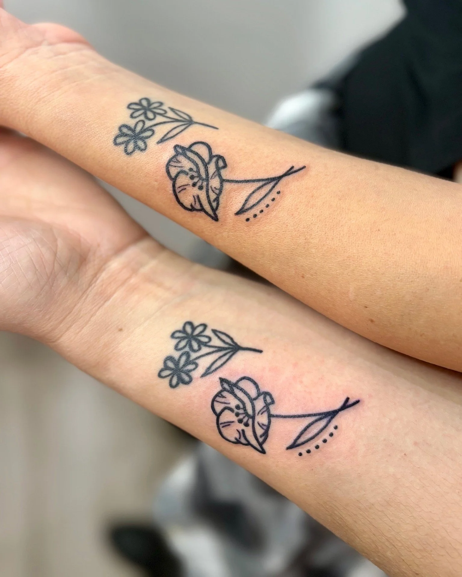 A few matching tattoos from over the weekend. ✨ Thank you to our walk-ins!