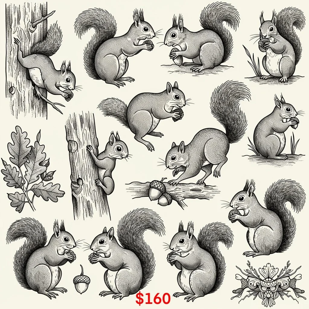 Stella tattoo flash sheet