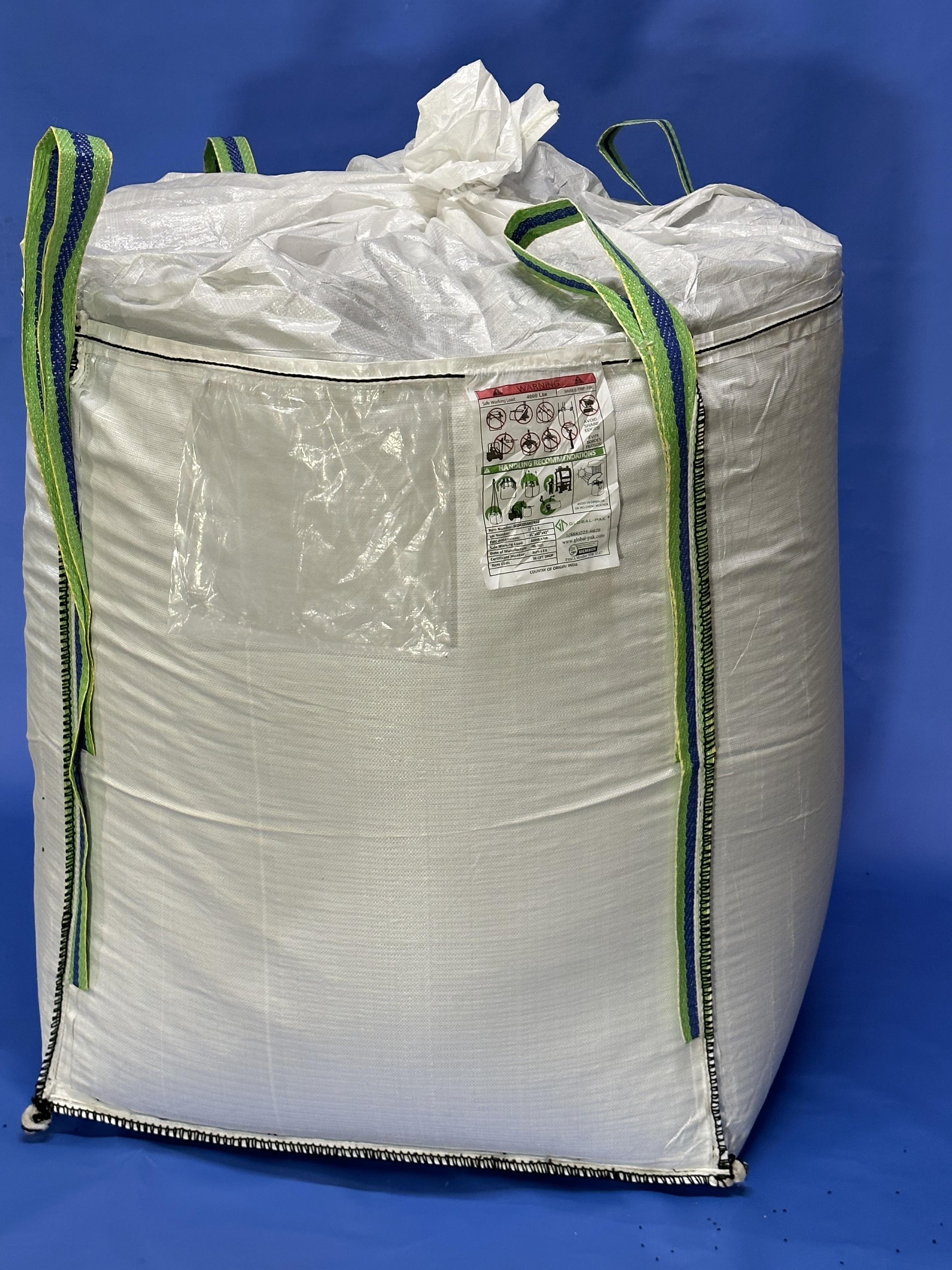 35" x 35" x 42" Bulk Bag, Duffel Top, Spout Bottom SWL: 4000 lbs.