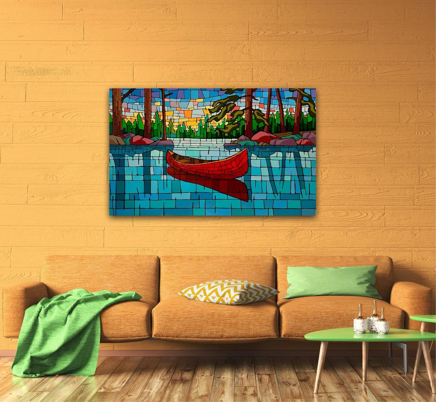 Turn the Lights Down Low is 30x48 and available soon at @cloudgalleryca in Orillia ON. I fell in love with this piece while painting it. For me it represents the golden hour of daylight at the end of a summer day. Perfection. I can&rsquo;t wait to se