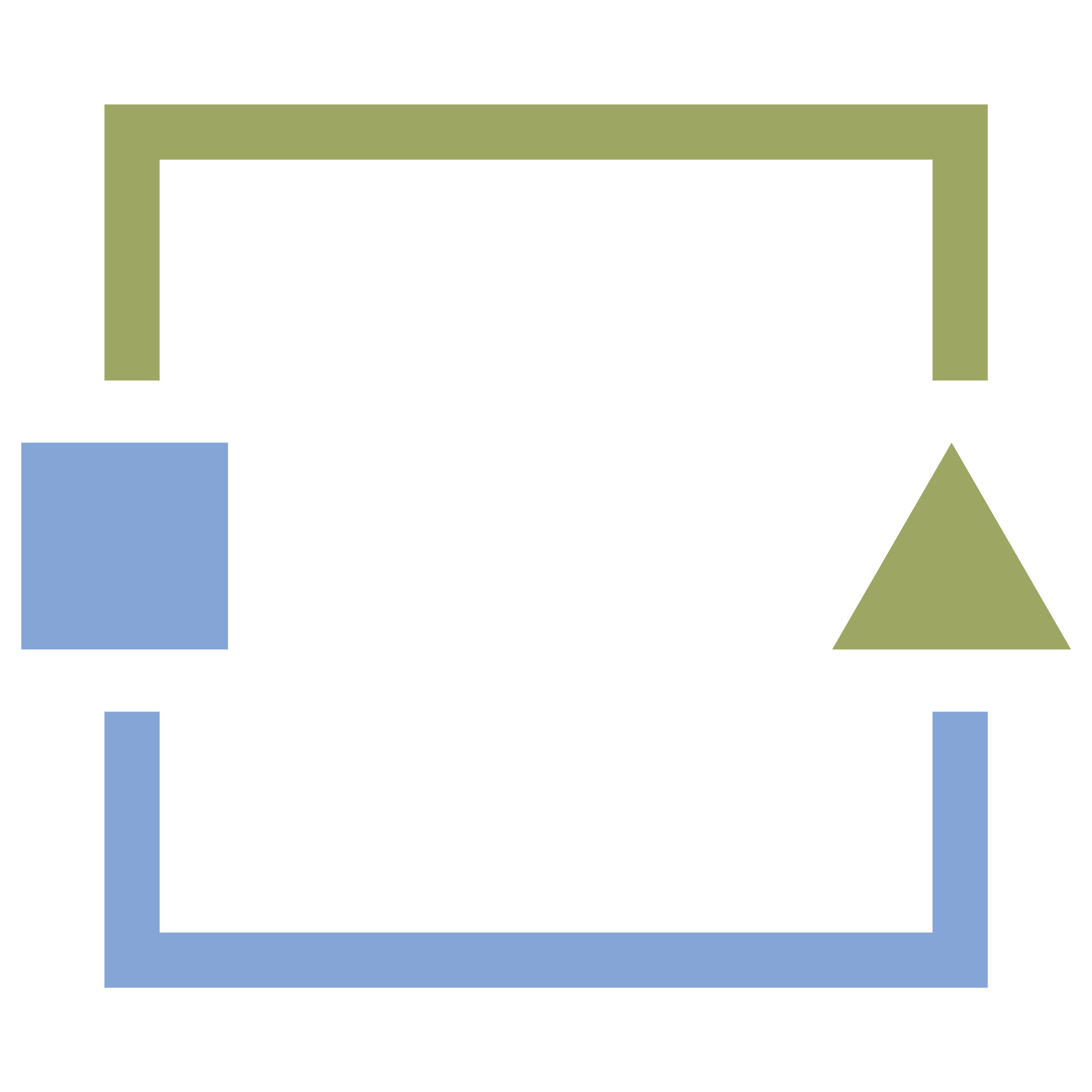 A flowchart diagram illustrating a process with various shapes connected by arrows, including rectangles in different colors and a triangle, indicating steps and decision points.