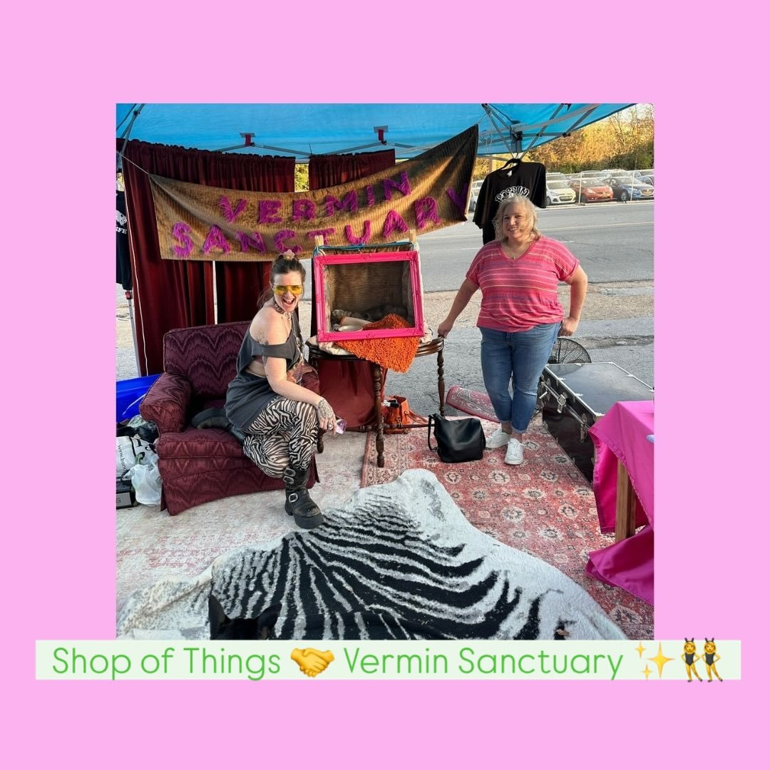 We pulled up to The Shop of Things and SOLD OUT of our custom possum lockets and art &mdash; y&rsquo;all showed UP. Huge thanks to everyone who stopped by, got weird with us, and showered Ozzy (our resident sleepy diva) with so much love. Long live t