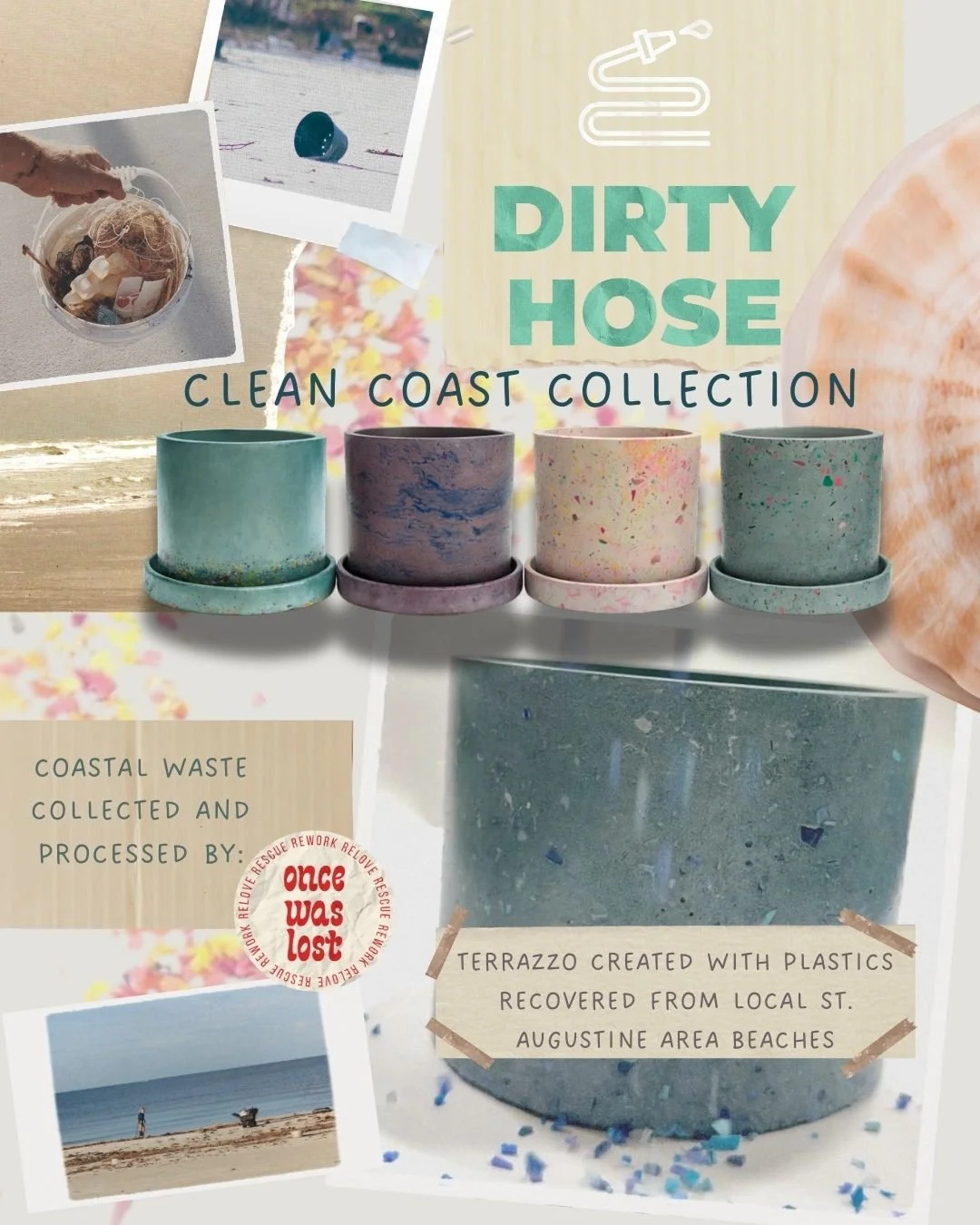 Clean Coast: Terrazzo style planters & accessories made with recovered beach plastics! 