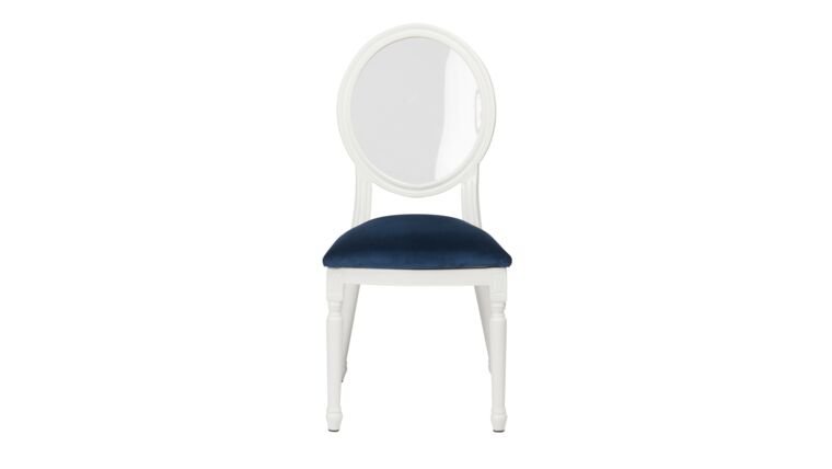 White Clear Back Armless Louis XVI