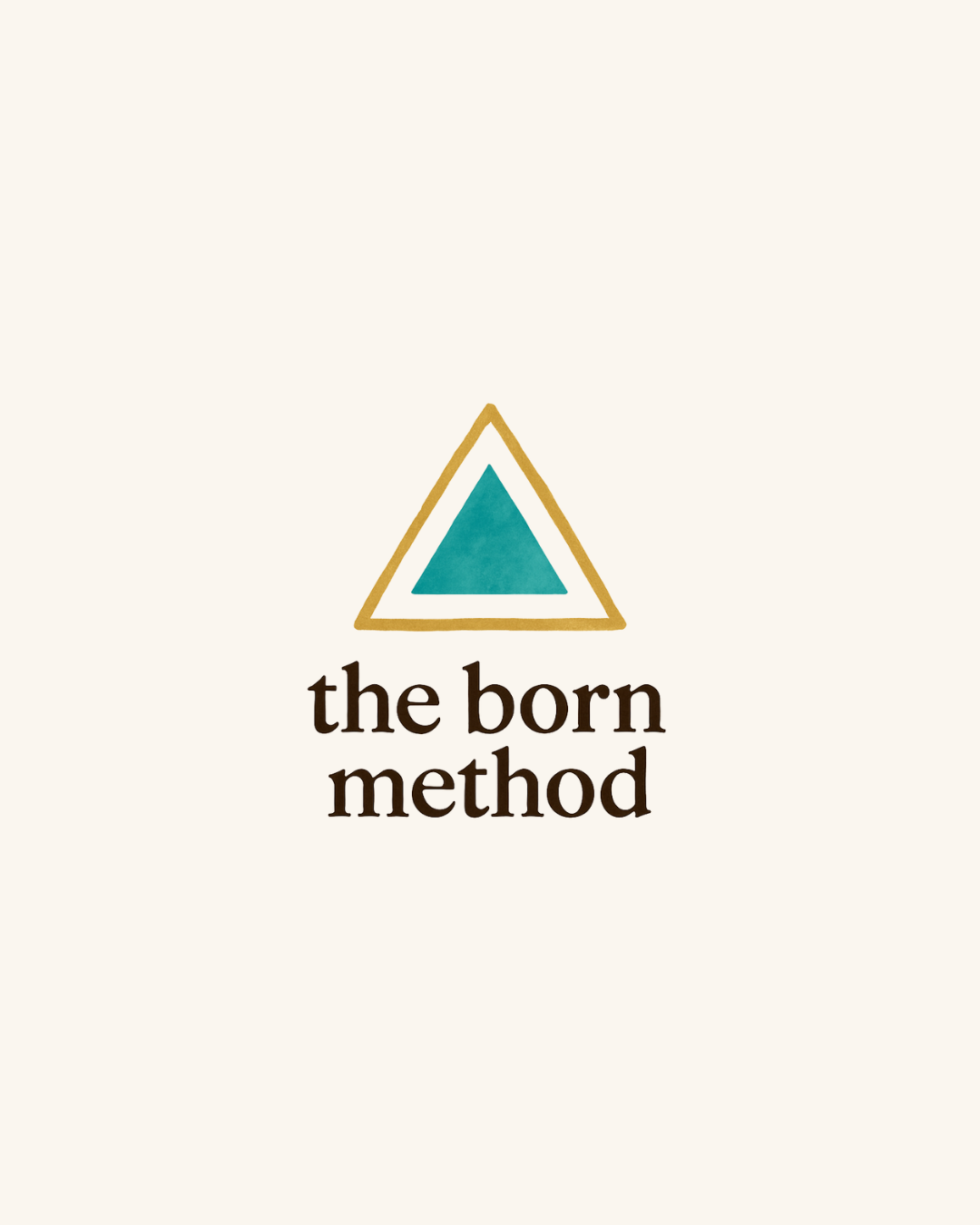 The logo of The Born Method with a stylized triangle and the text 'the born method' beneath it.