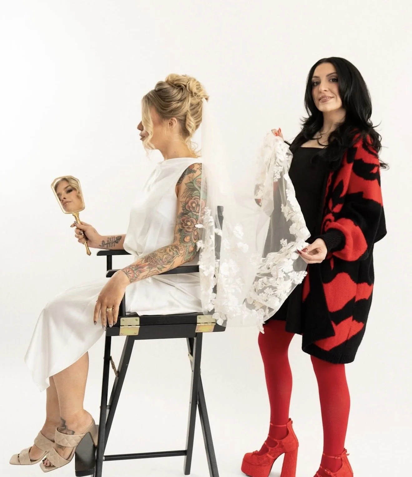 Wardrobe Styling with Antonette Medved Makeup & Red Veil Photo