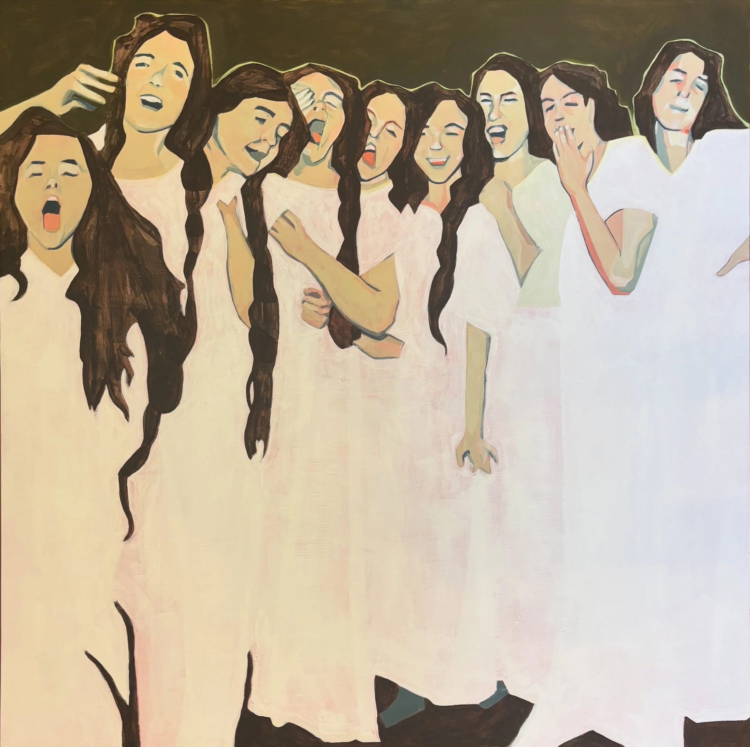 "Super Organism" 2025 24"x24" acrylic on wood panel   Details   