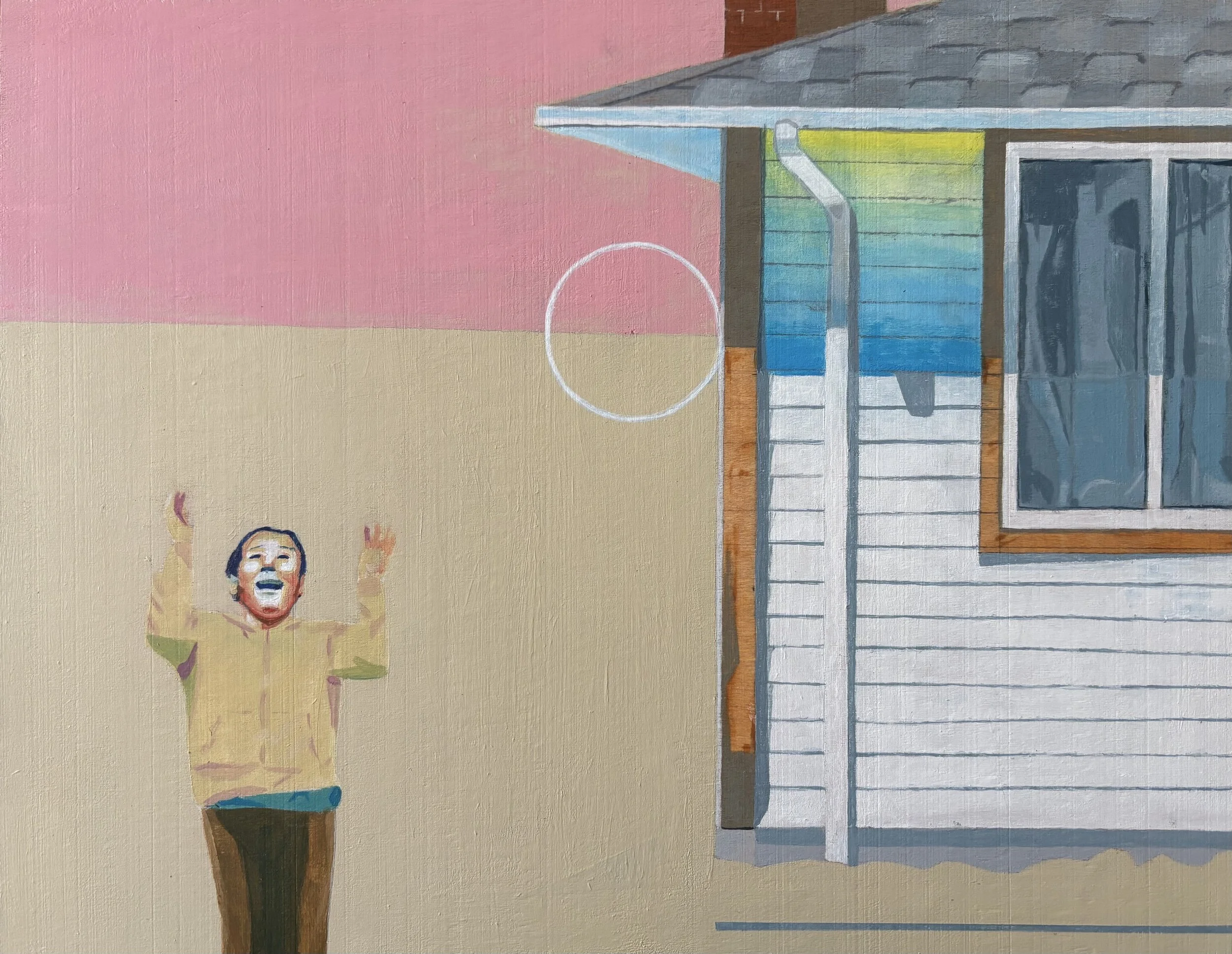 "House and Young Resident" 2025 14"x11" acrylic on wood panel   Details   