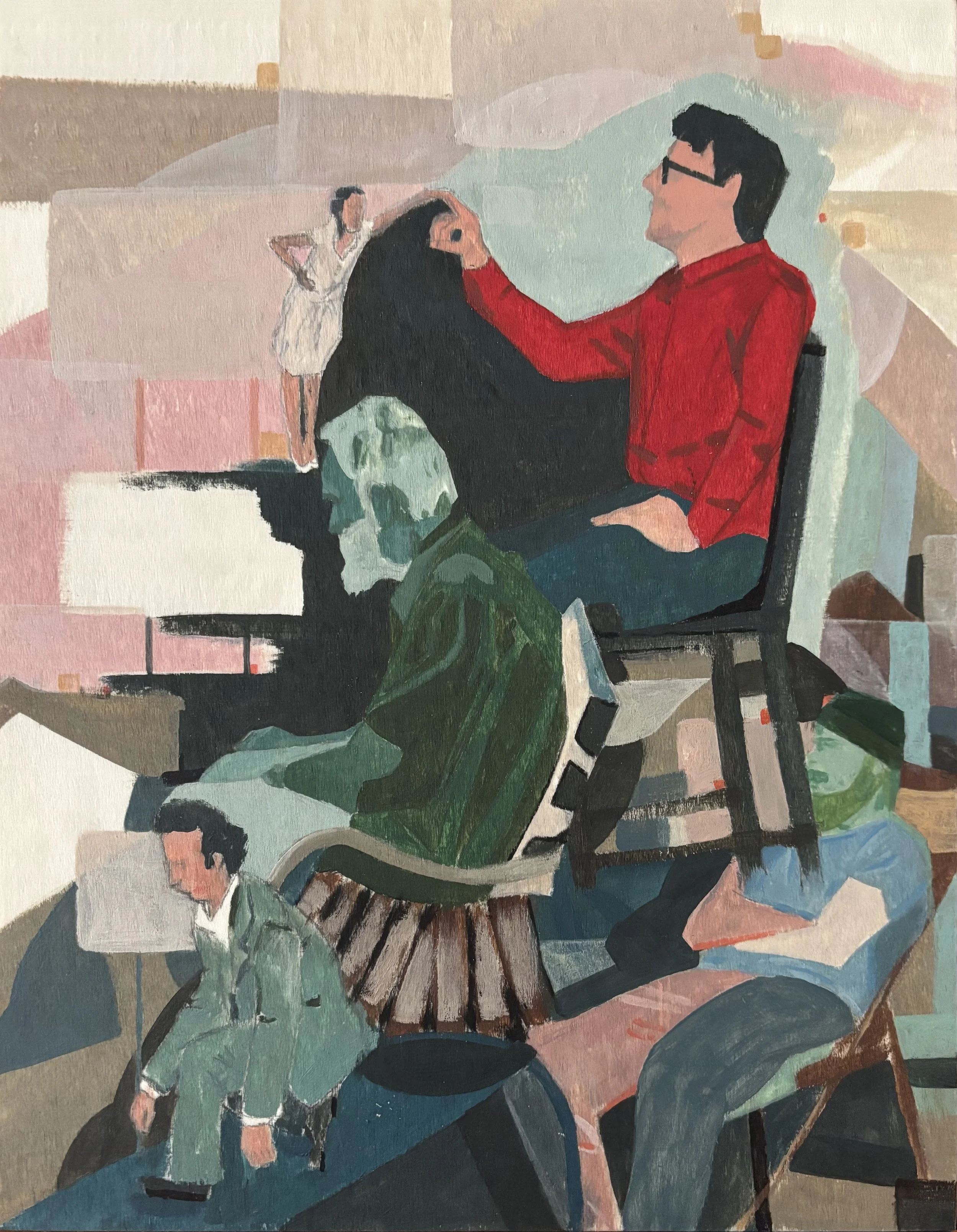 "Photo Dump" 2025 9"x12" acrylic on wood panel   Details   