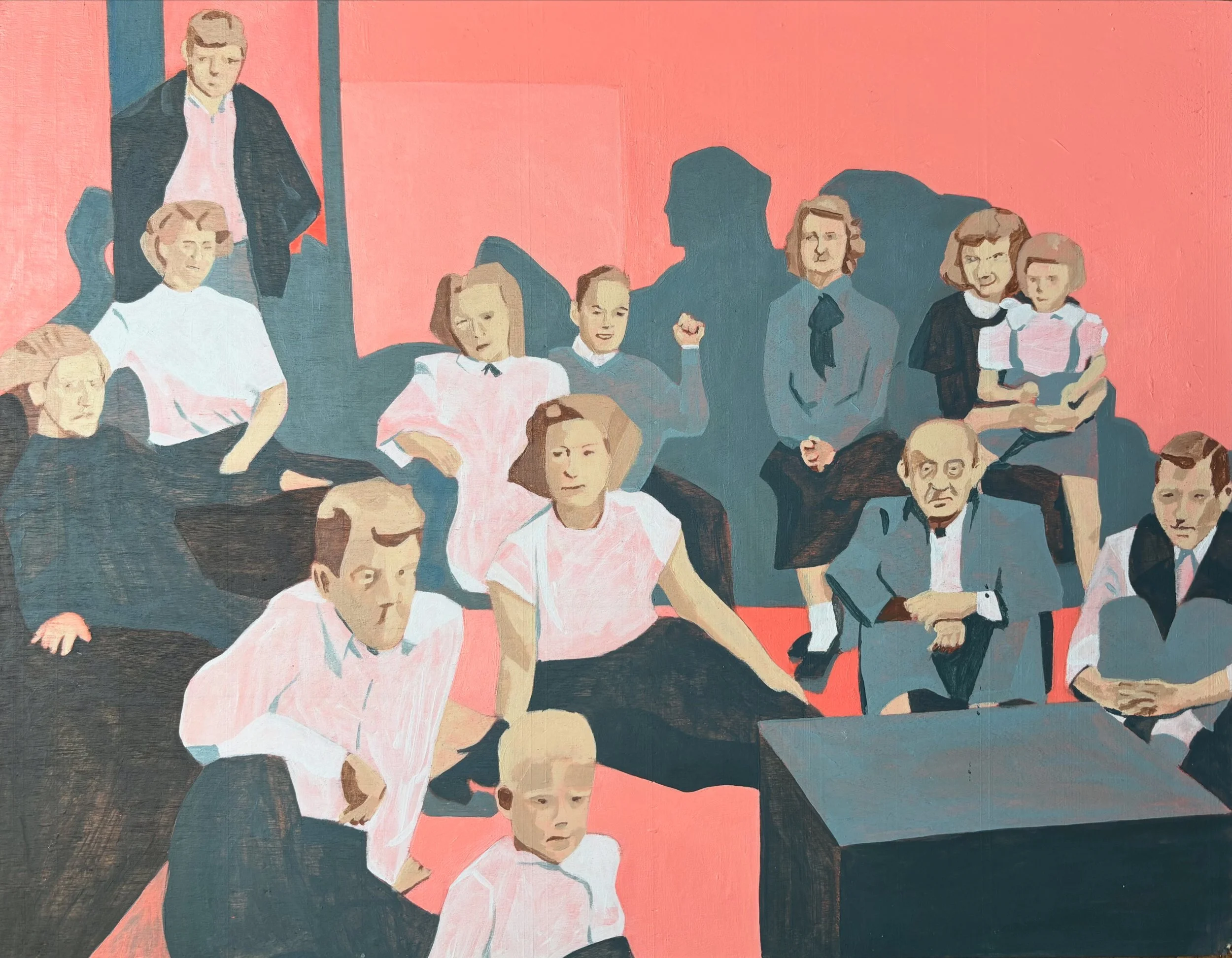 "Something for Everyone" 2025 14"x11" acrylic on wood panel   Details   