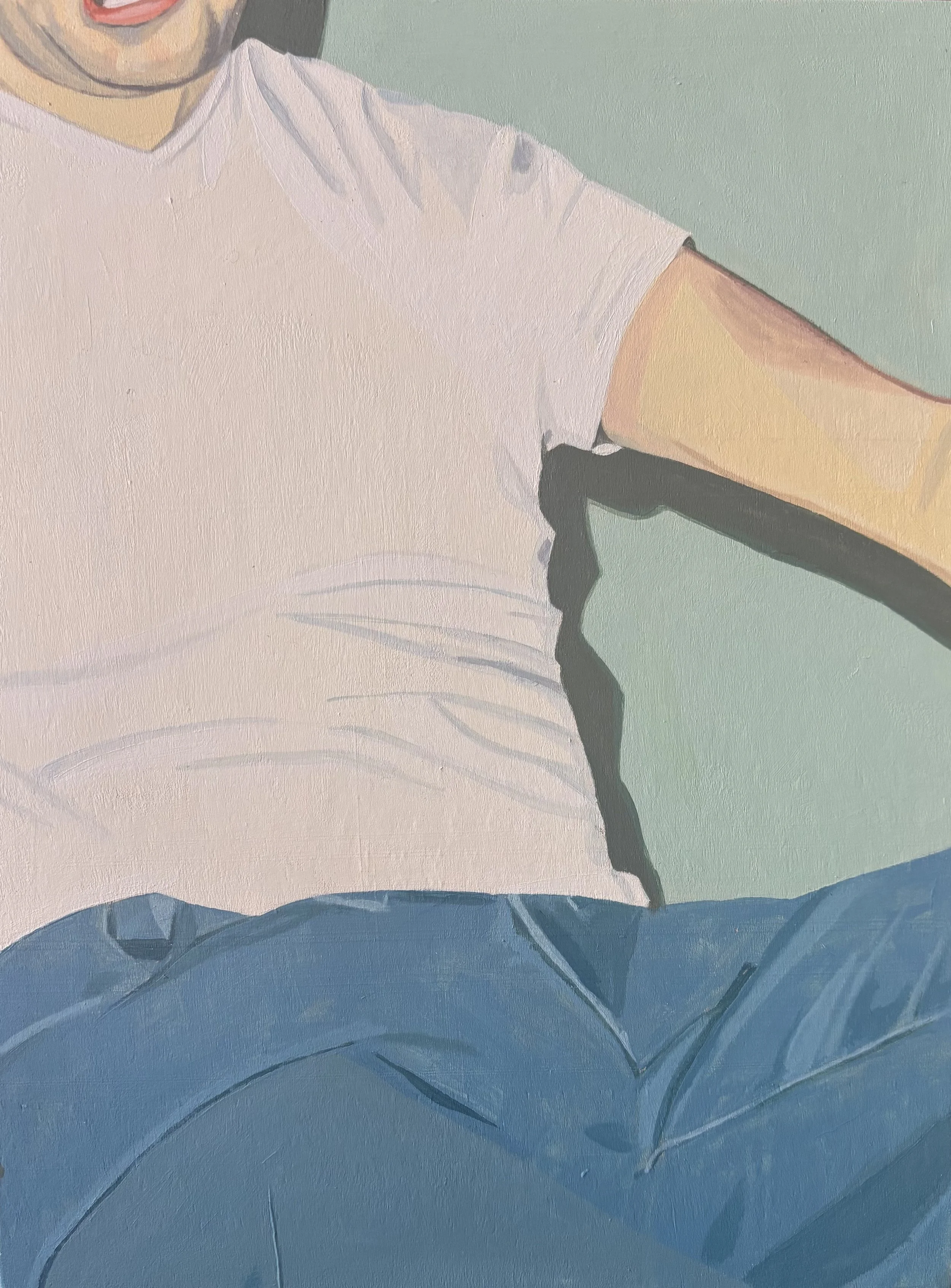 "College Radio" 2025 9"x12" acrylic on wood panel   Details   