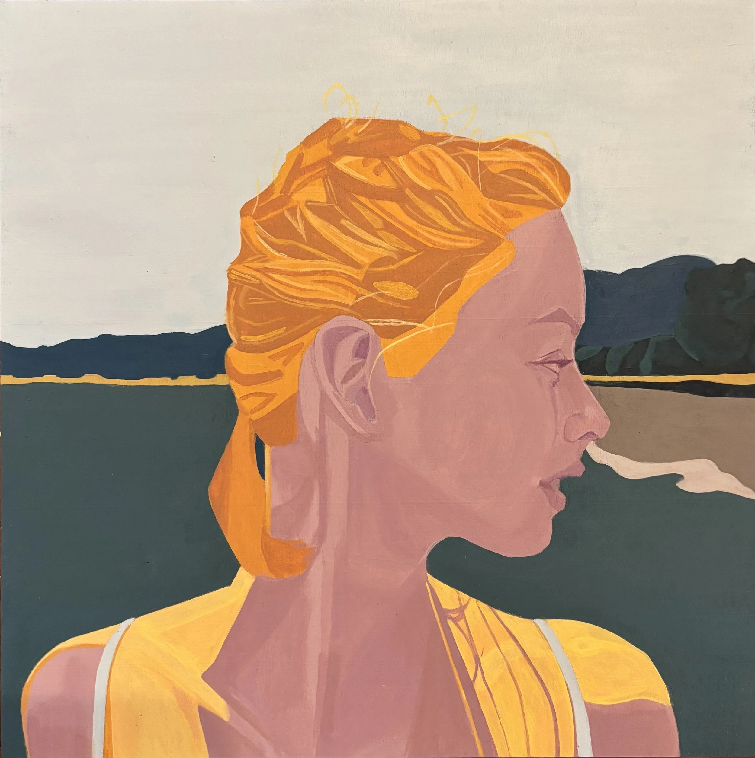 "Heat Map" 2026 12"x12" acrylic on wood panel   Details   