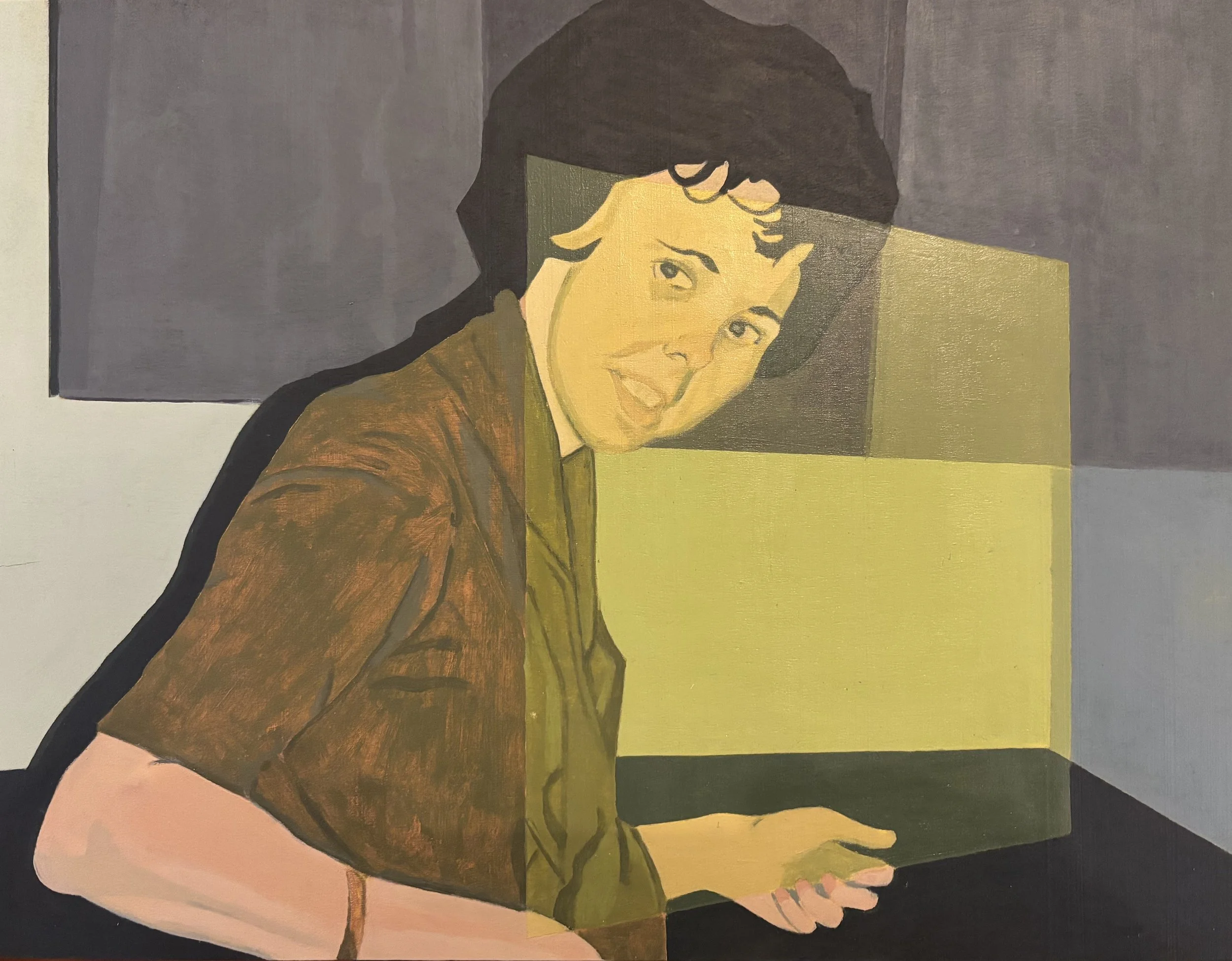 "House Hunter." 2026 14"x11" acrylic on wood panel   Details  