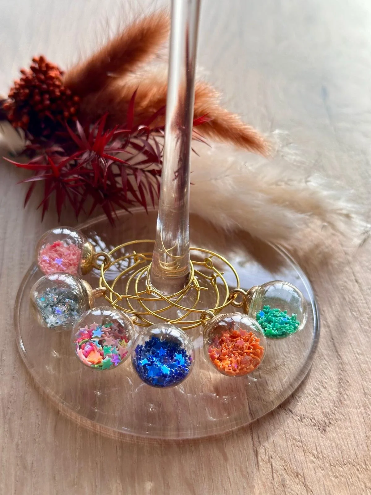 Kerstbal Chic (donkere kleuren) - Set van 6