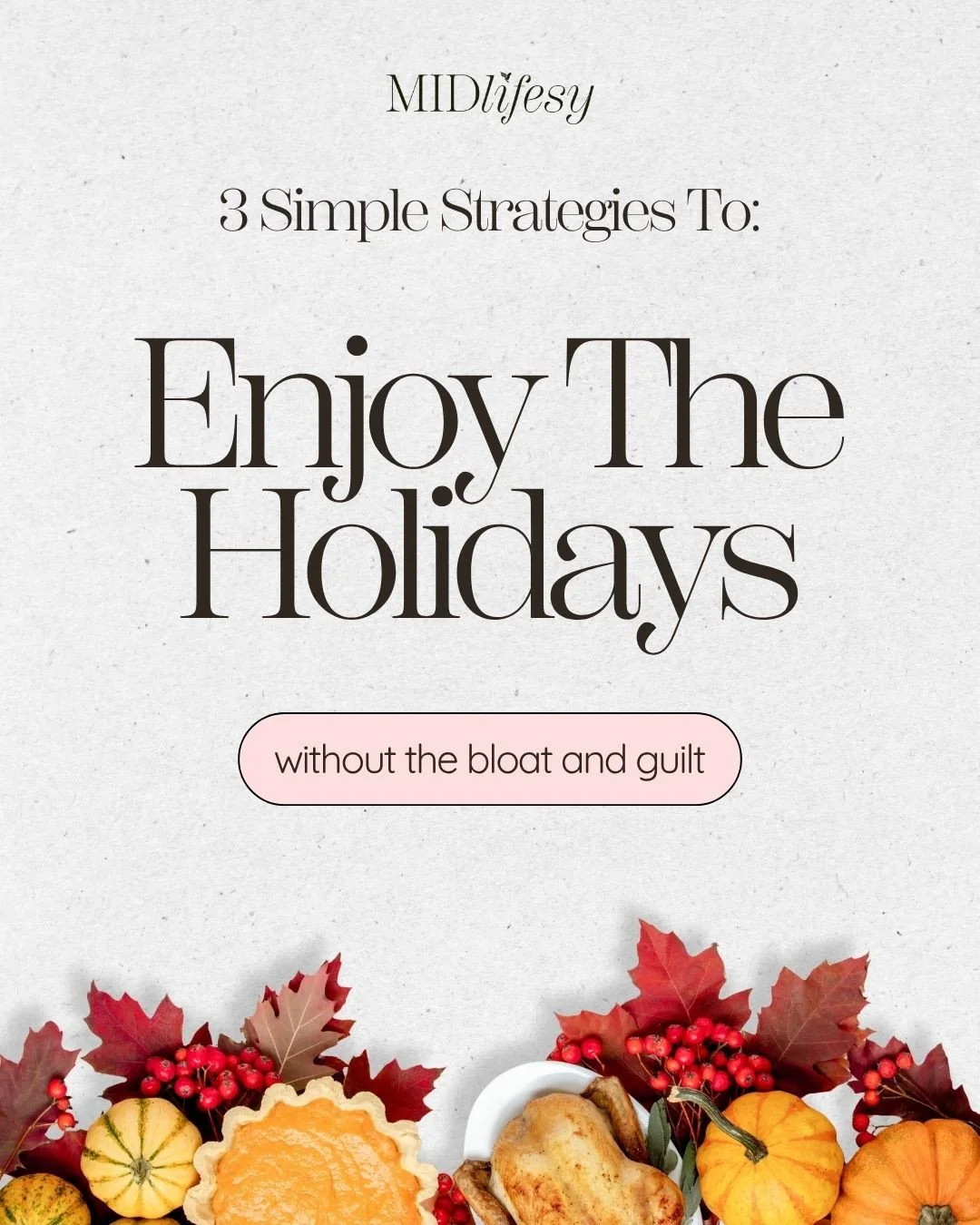 Enjoy the holidays&mdash;without the bloat or guilt.⁠
 It&rsquo;s not about restriction, it&rsquo;s about rhythm.⁠
 Small shifts. Steady energy. More joy at the table.⁠
 Want tools to keep your metabolism balanced this season?⁠
 DM HOLIDAY to get sta