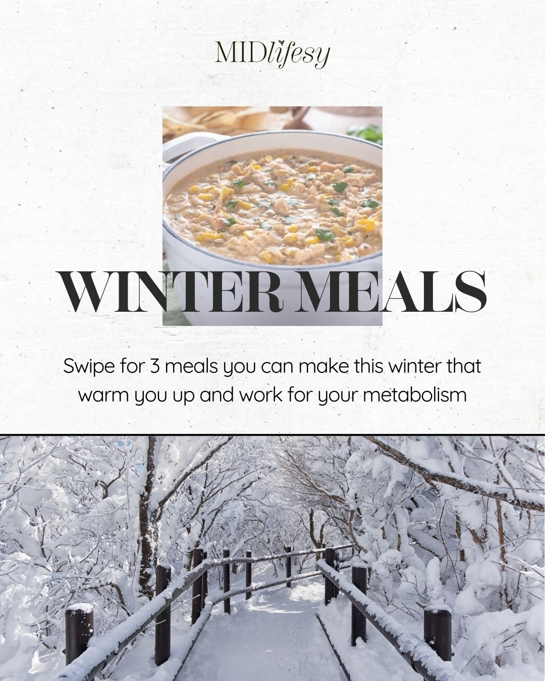 Comfort food doesn&rsquo;t have to weigh you down. 🍲💛⁠
⁠
These cozy dishes fuel your body while supporting metabolism, satiety, and gut health:⁠
⁠
🥣 Lentil + Vegetable Stew &rarr; plant protein + gut support⁠
🍲 Turkey + White Bean Chili &rarr; le