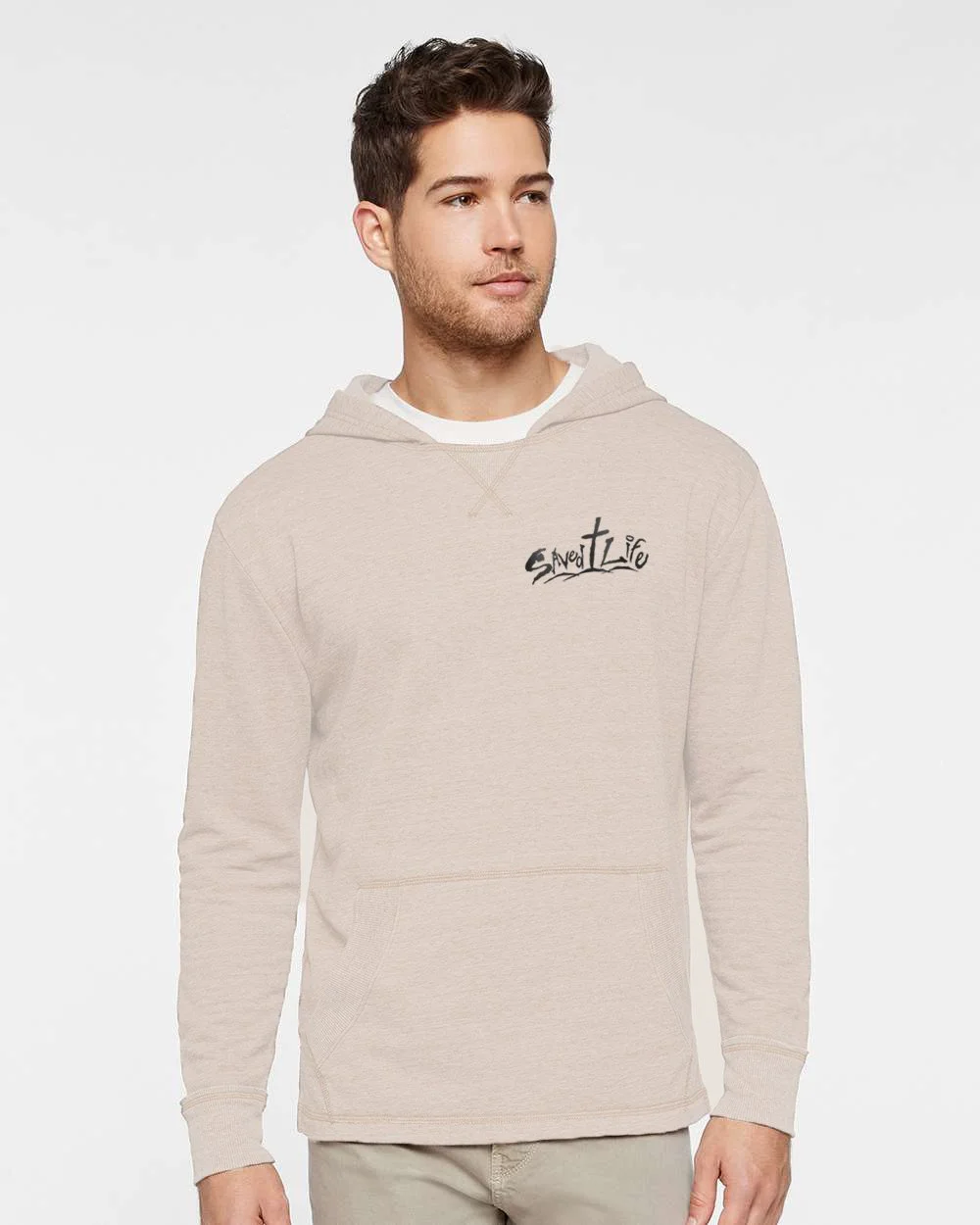 Unisex Vintage Washed Natural Fleece Hoodie