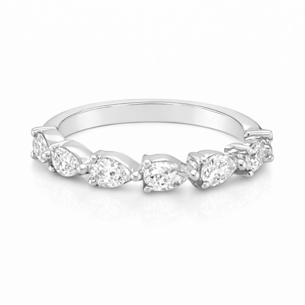 Pear Shaped Diamond Half Band