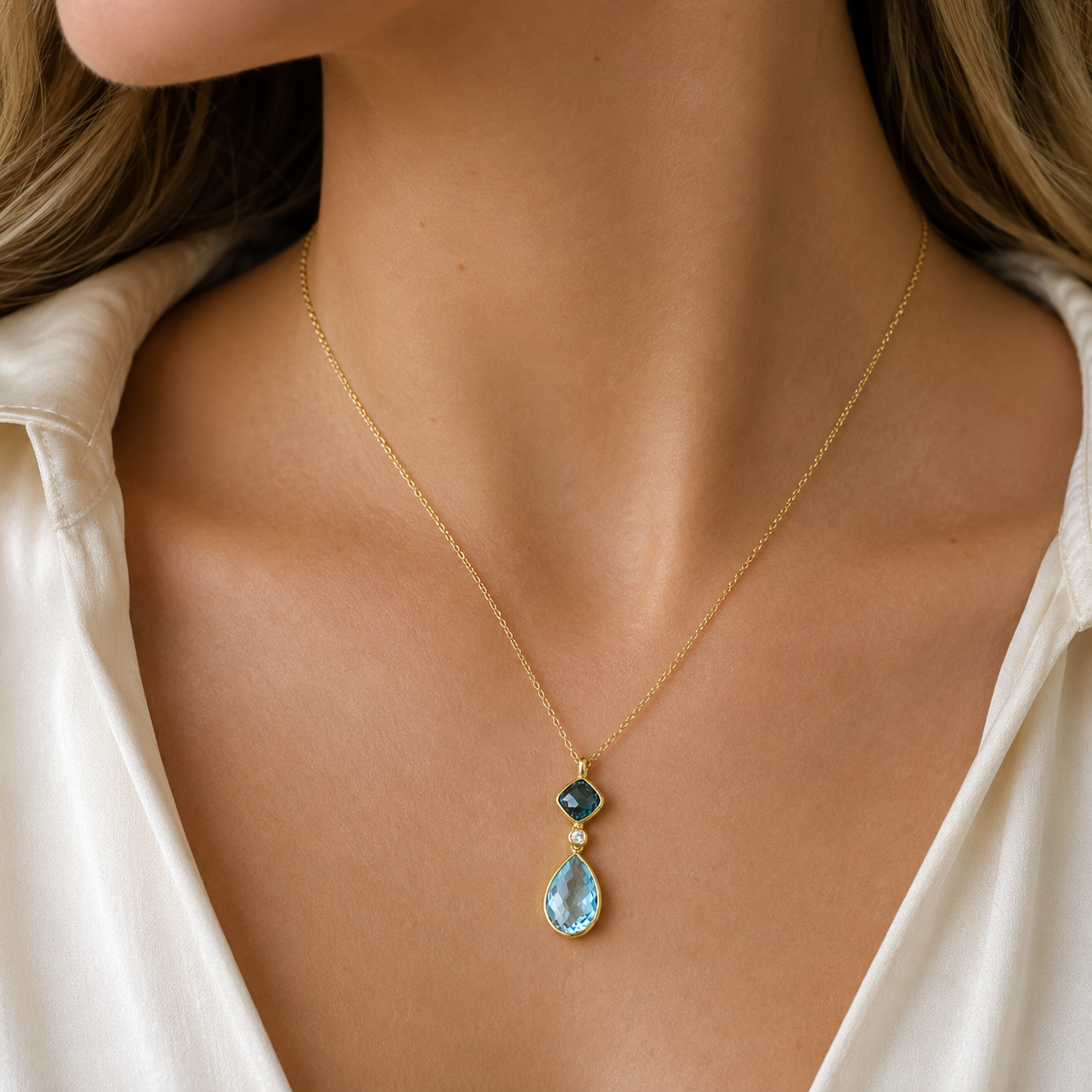 Double Bezel Blue Topaz + Diamond Pendant 2.png