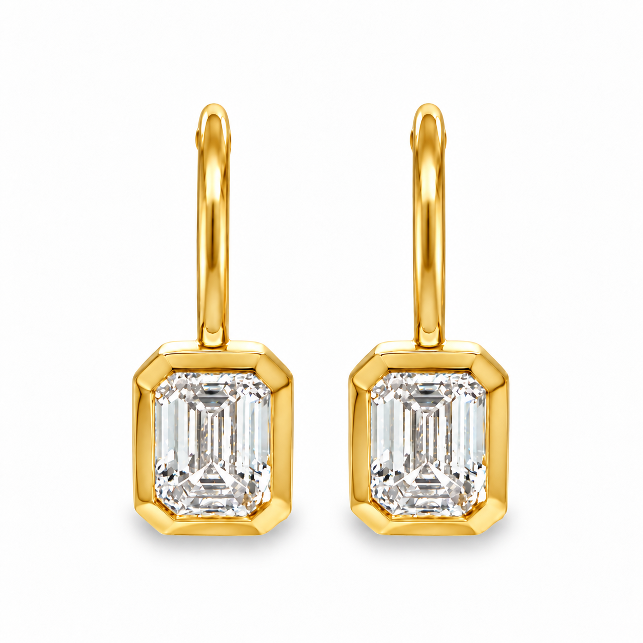 Bezel Set Lab Grown Diamond Drop Earrings