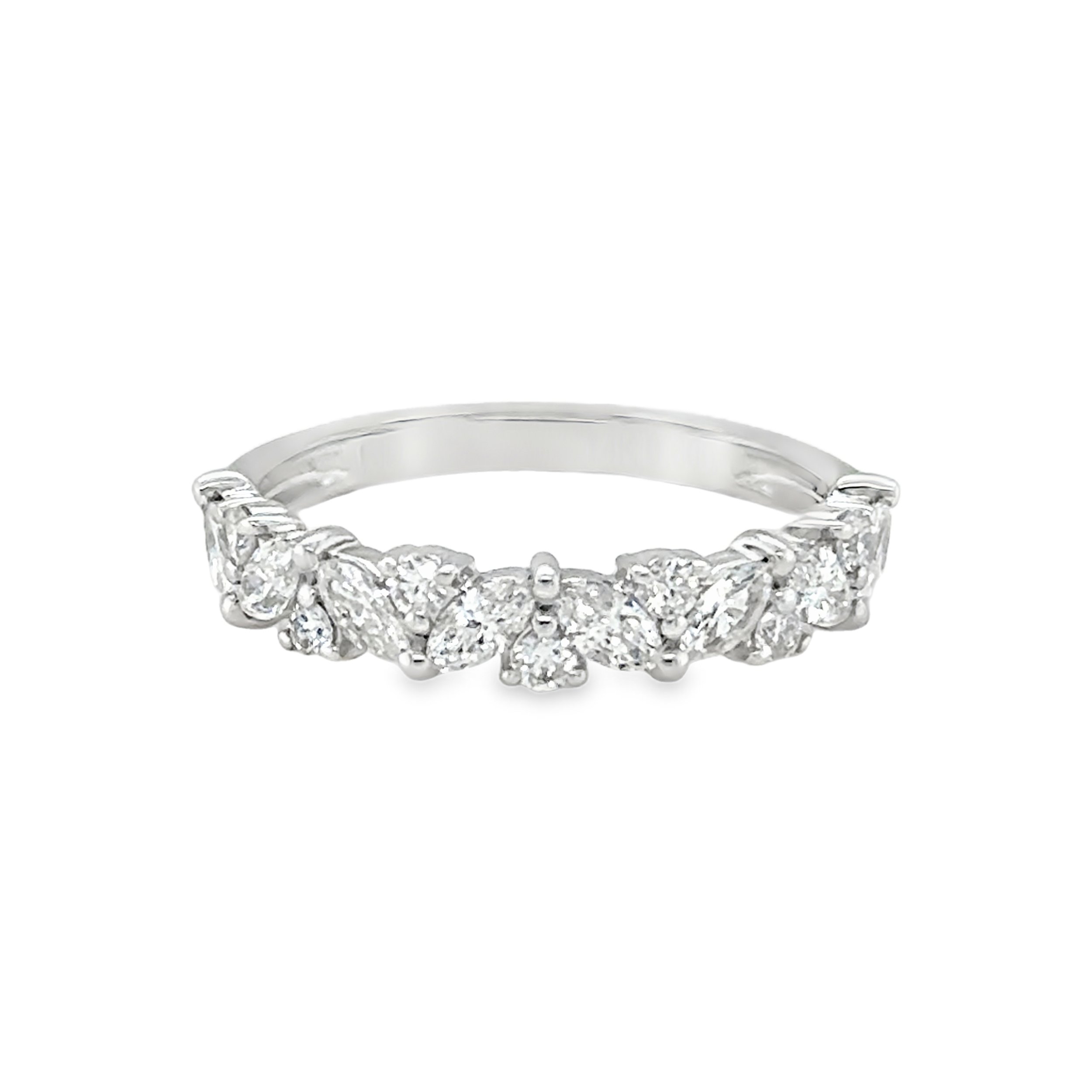Marquise + Round Shaped Cluster Diamond Band