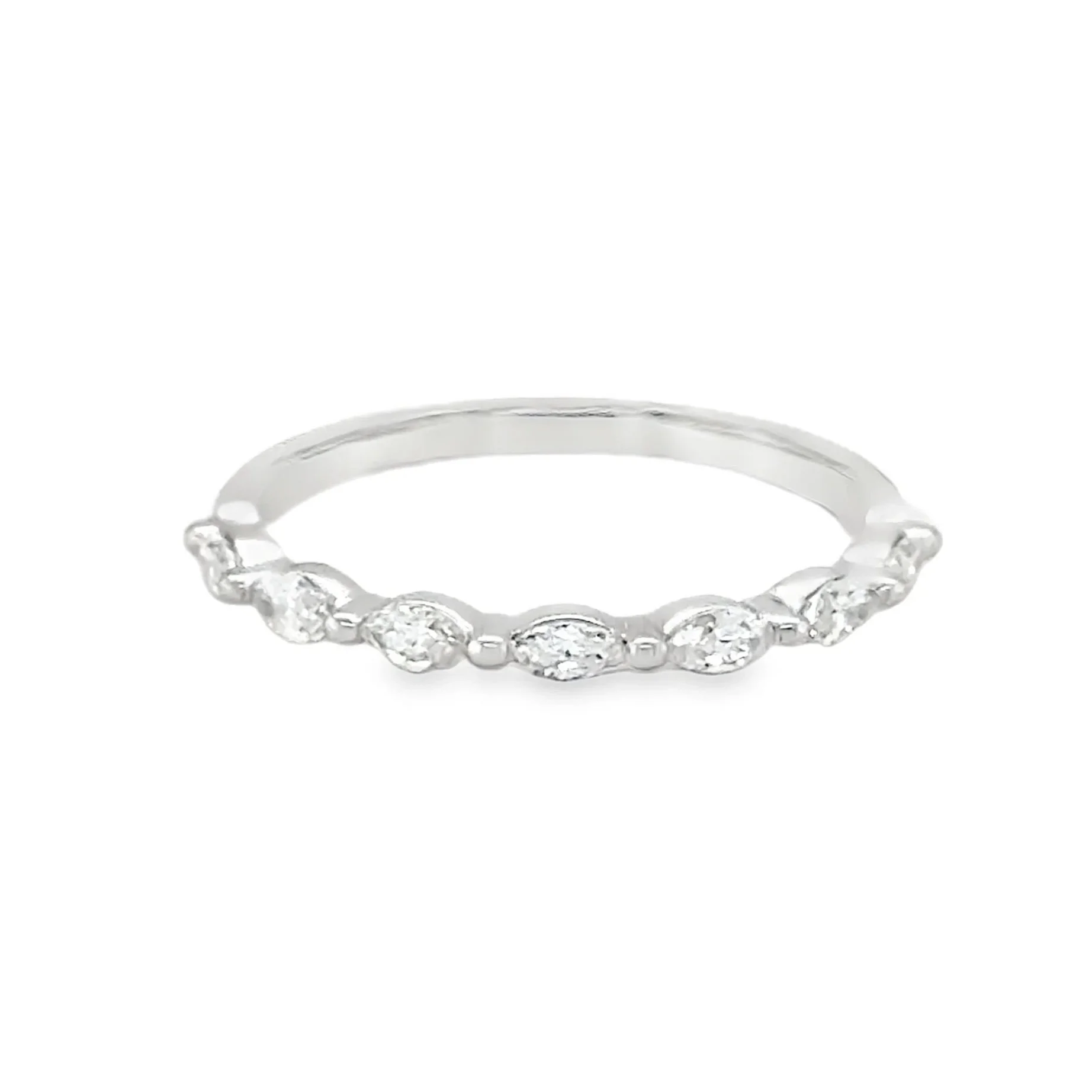 Single Shared Prong Marquise Diamond Half Band