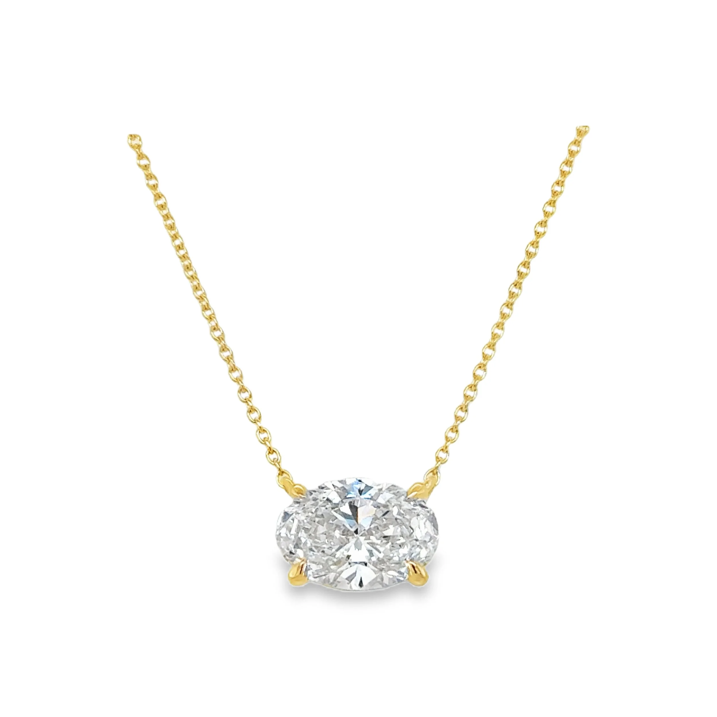 East West Prong Set Laboratory Grown Diamond Necklace