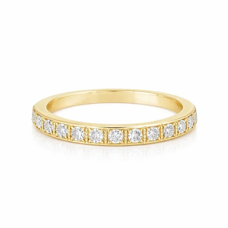 Milgrain Detail Diamond Half Band