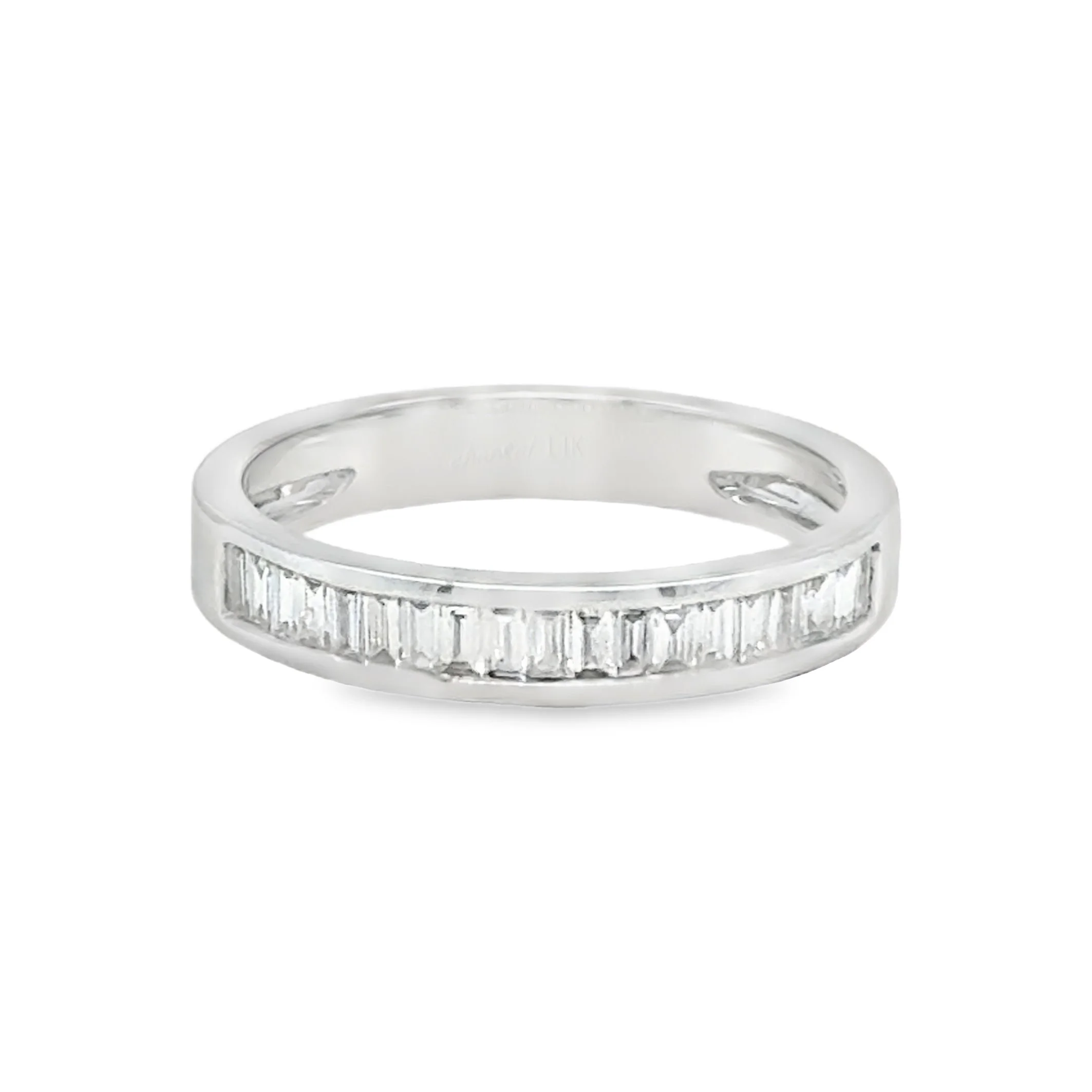 Channel Set Straight Baguette Half Band