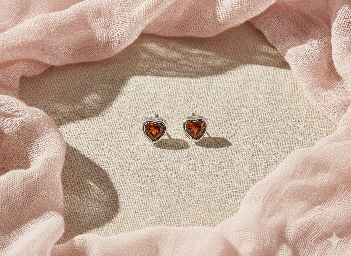 heart earrings birthstone baby and kids