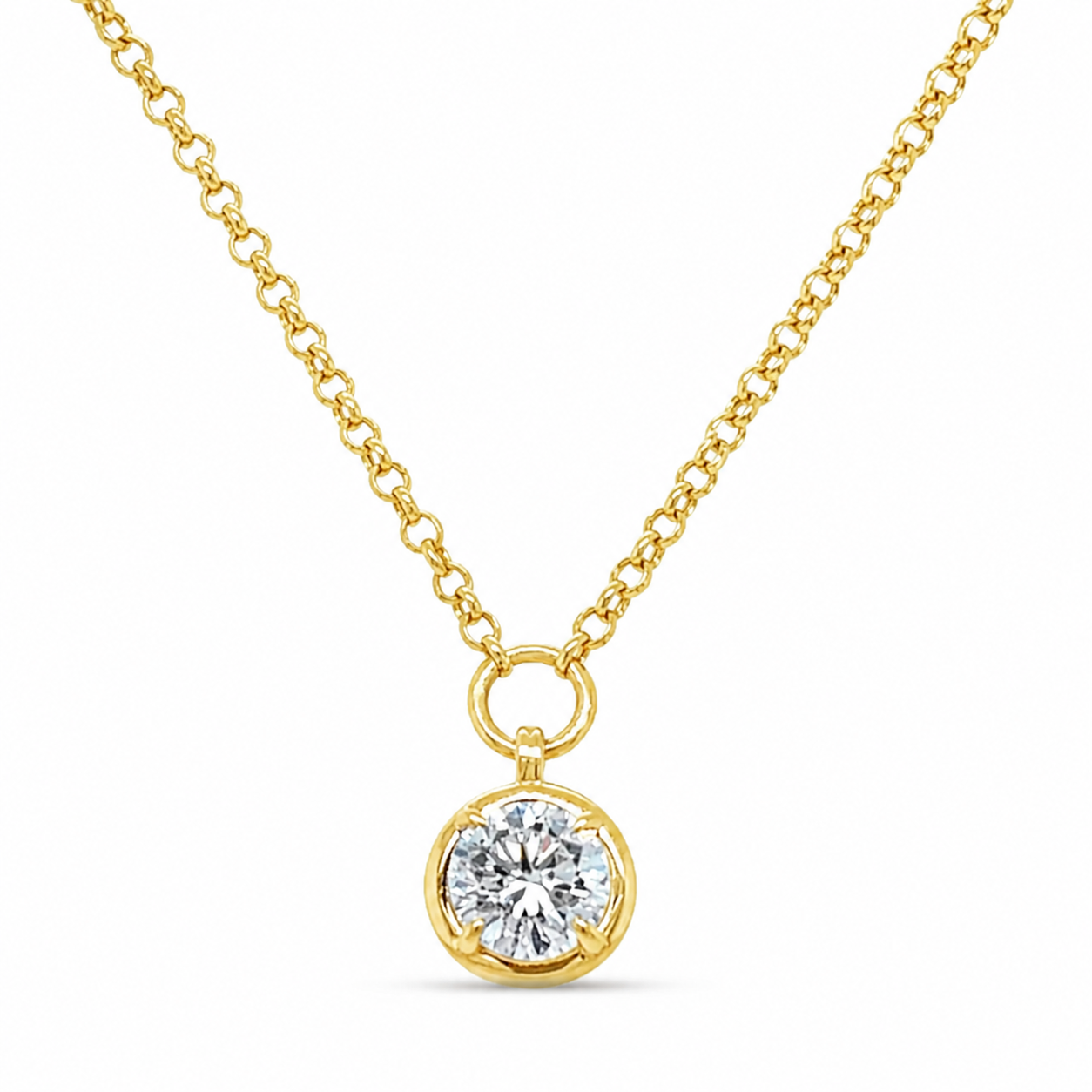 Lab Grown Diamond Pendant + Rolo Chain