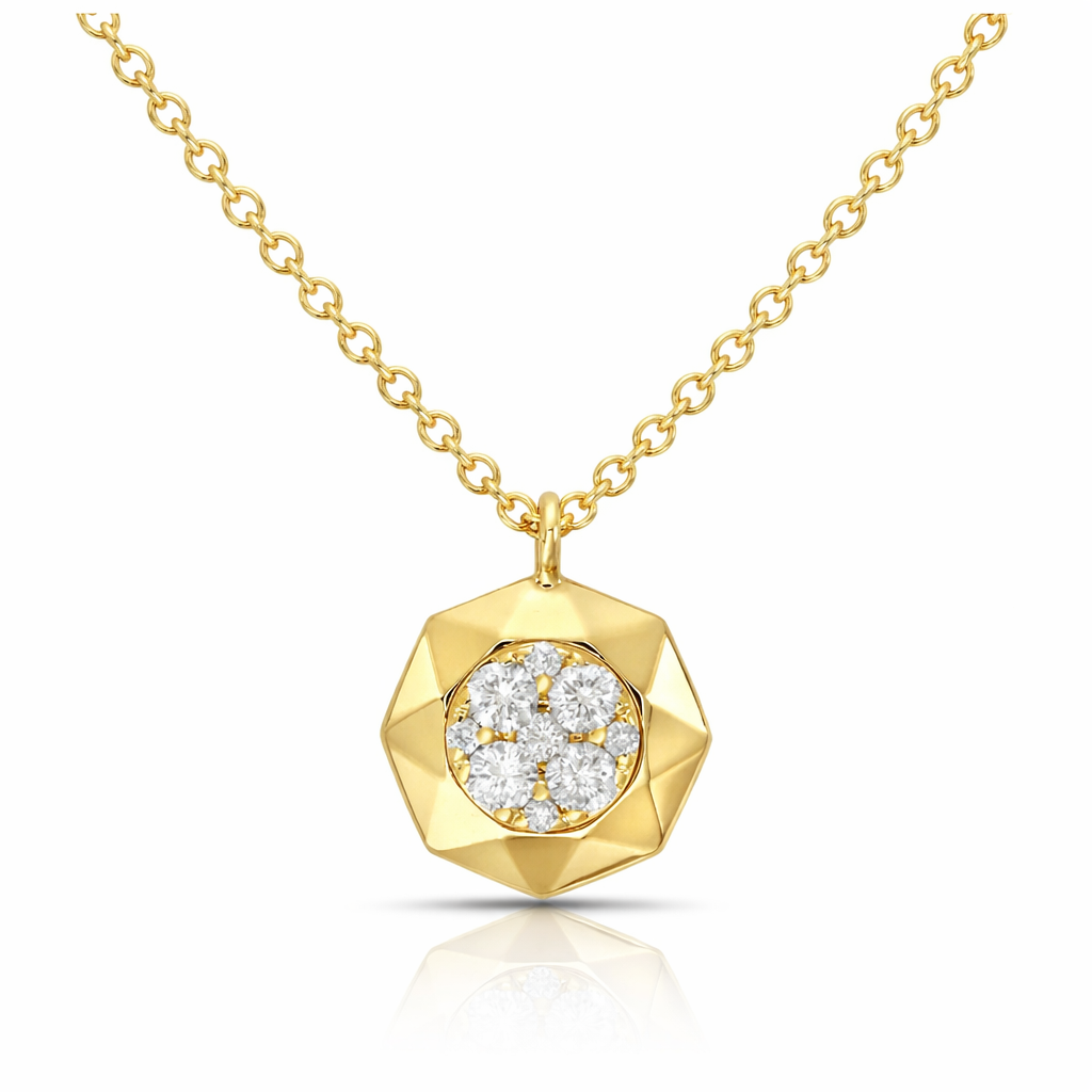 Octagonal Shaped Diamond Cluster Pendant