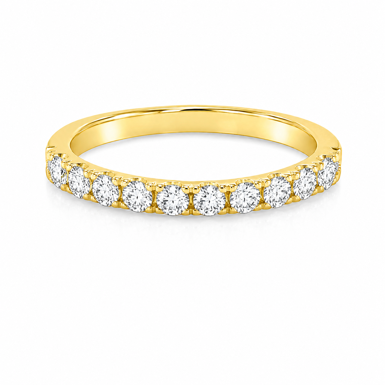 Shared Double Prong Diamond Half Band
