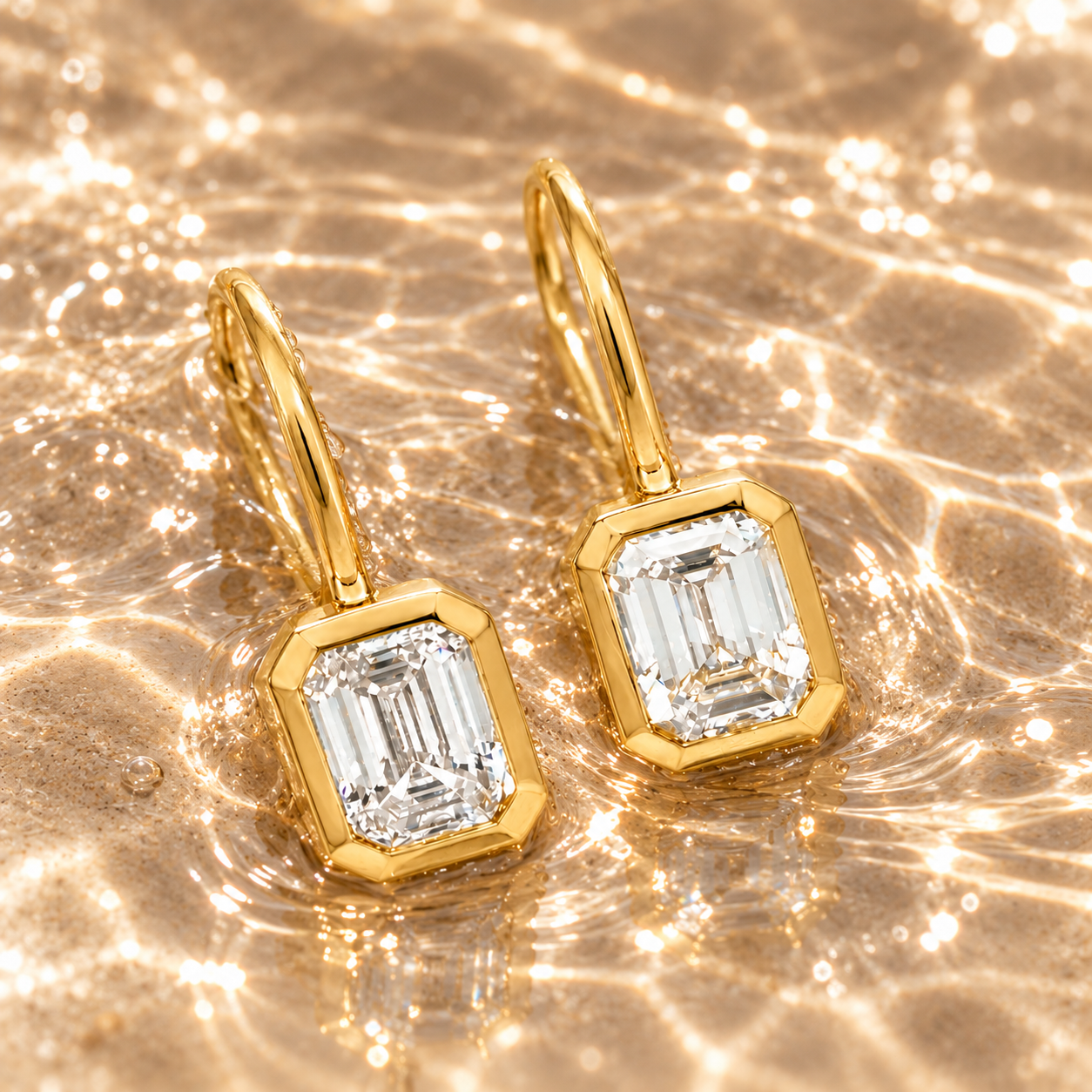 Bezel Set Lab Grown Diamond Drop Earrings 6.png
