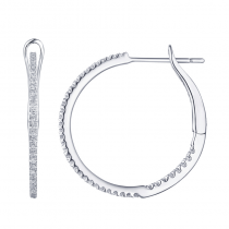 Thin Inside Out Diamond Hoops
