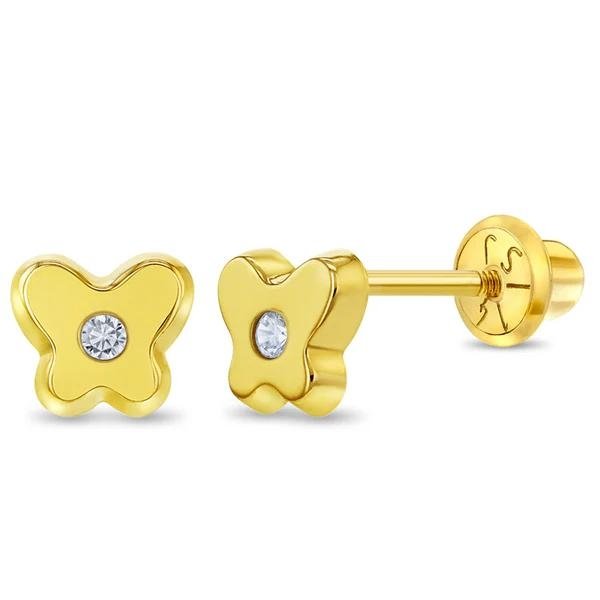 Butterfly Stud Earrings with CZ