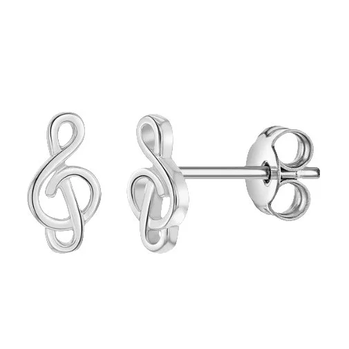 Treble Clef Stud Earrings