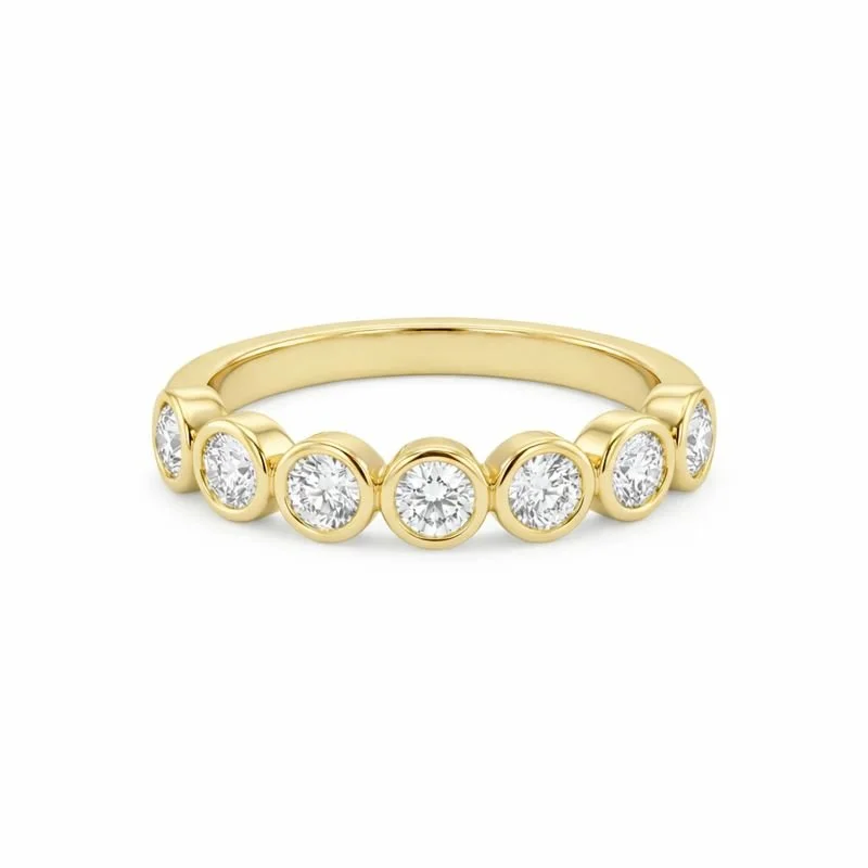 Lab Grown Bezel Set Round Stone Band