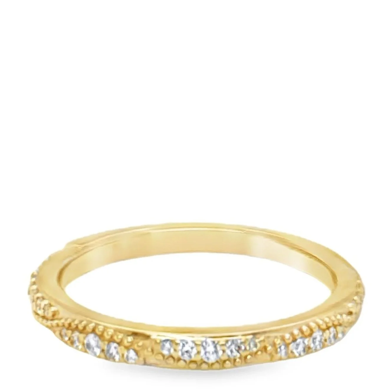 Diamond Half Band with Milgrain Twist