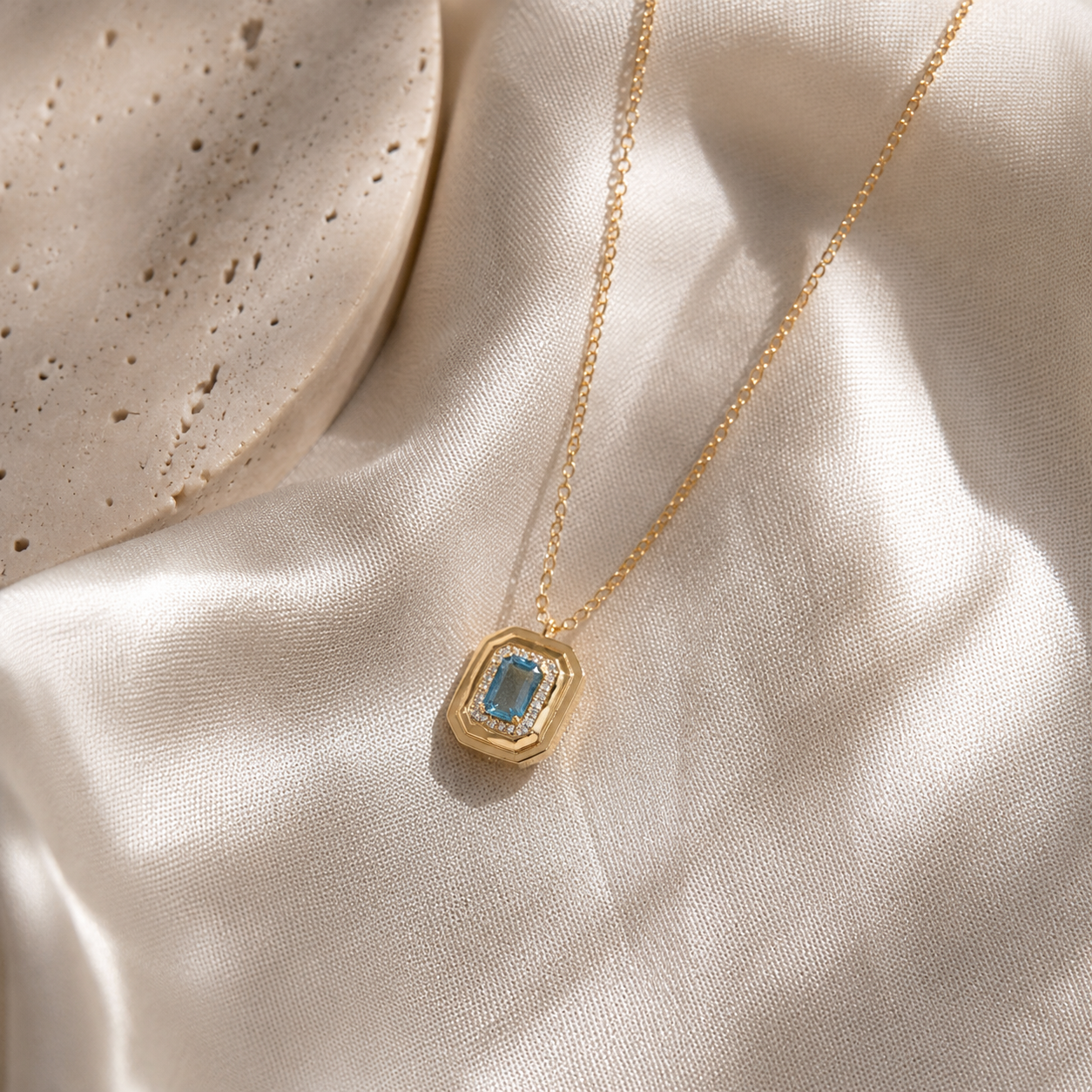 Blue Topaz Bezel Halo Necklace 3.png